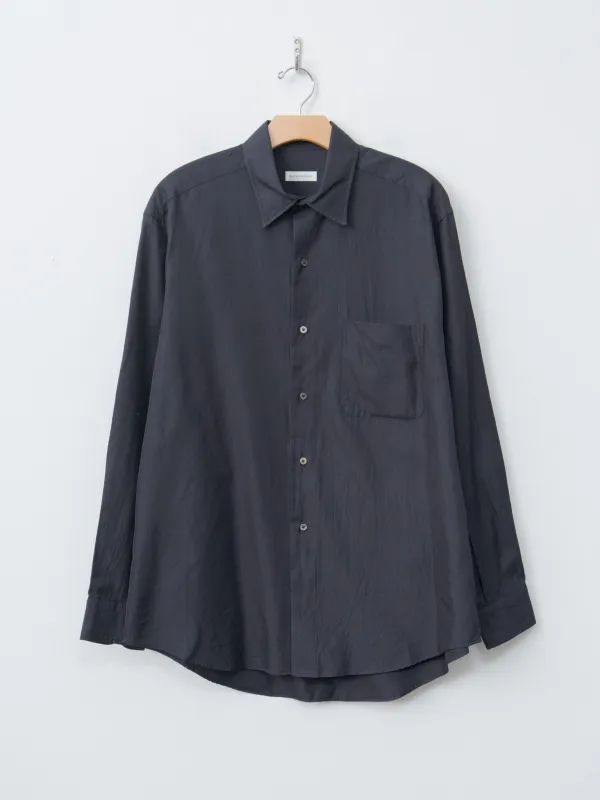 Cotton Silk Regular Collared Shirt - Navy sold by Namu Shop