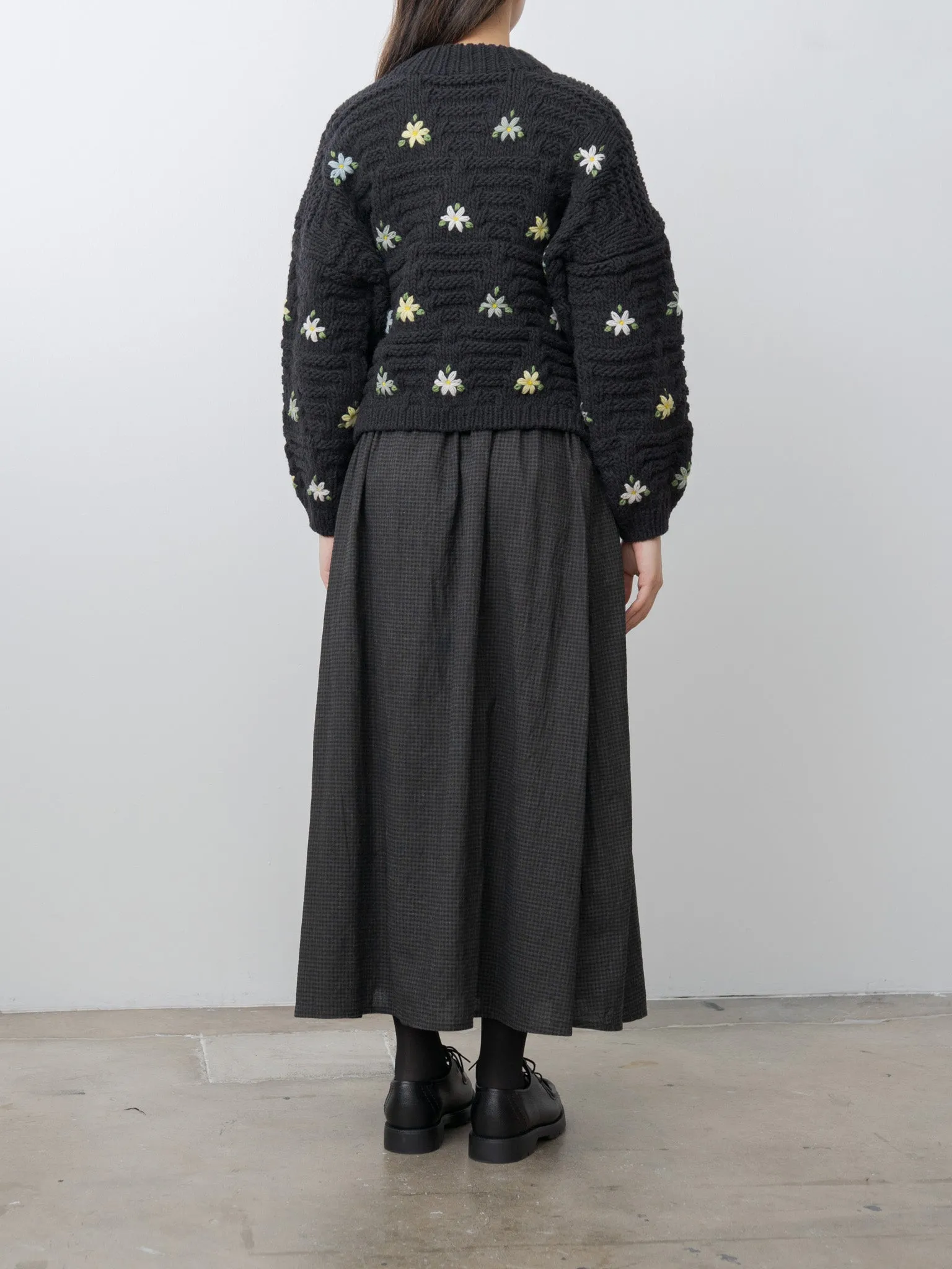 Peru Hand Knit Flower Sweater - Black sold by Namu Shop product image thumbnail 4