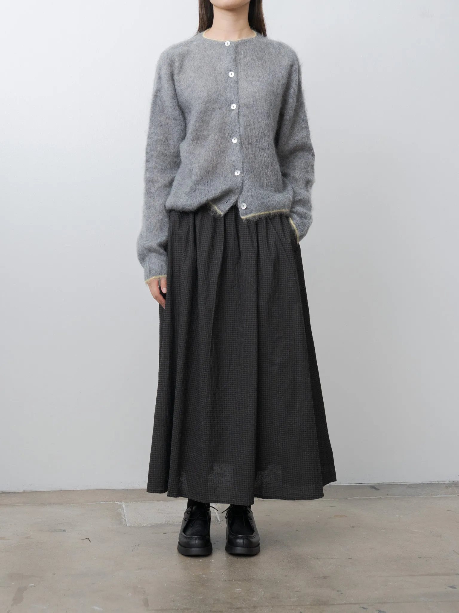 Mohair Cardigan - Gray x Yellow sold by Namu Shop product image thumbnail 2