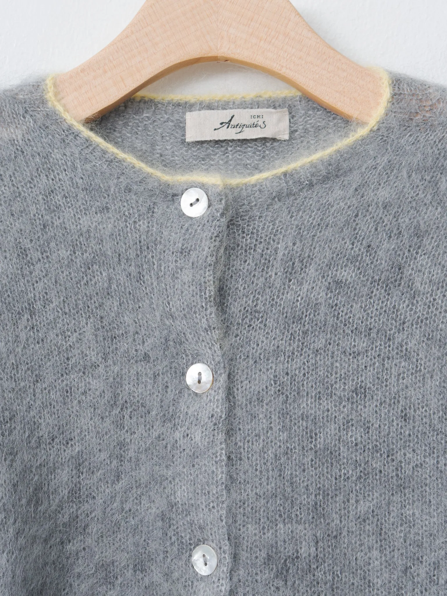 Mohair Cardigan - Gray x Yellow sold by Namu Shop product image thumbnail 5