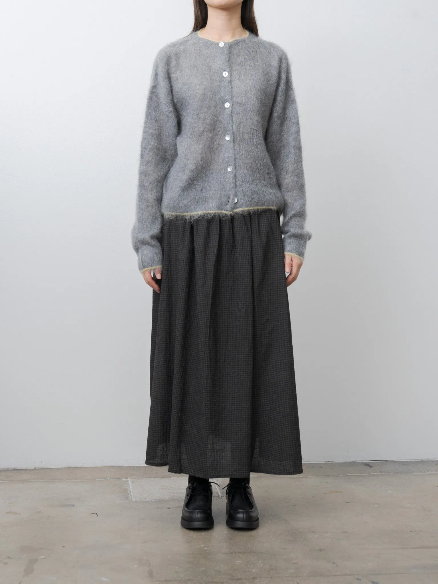 Mohair Cardigan - Gray x Yellow sold by Namu Shop product image thumbnail 3