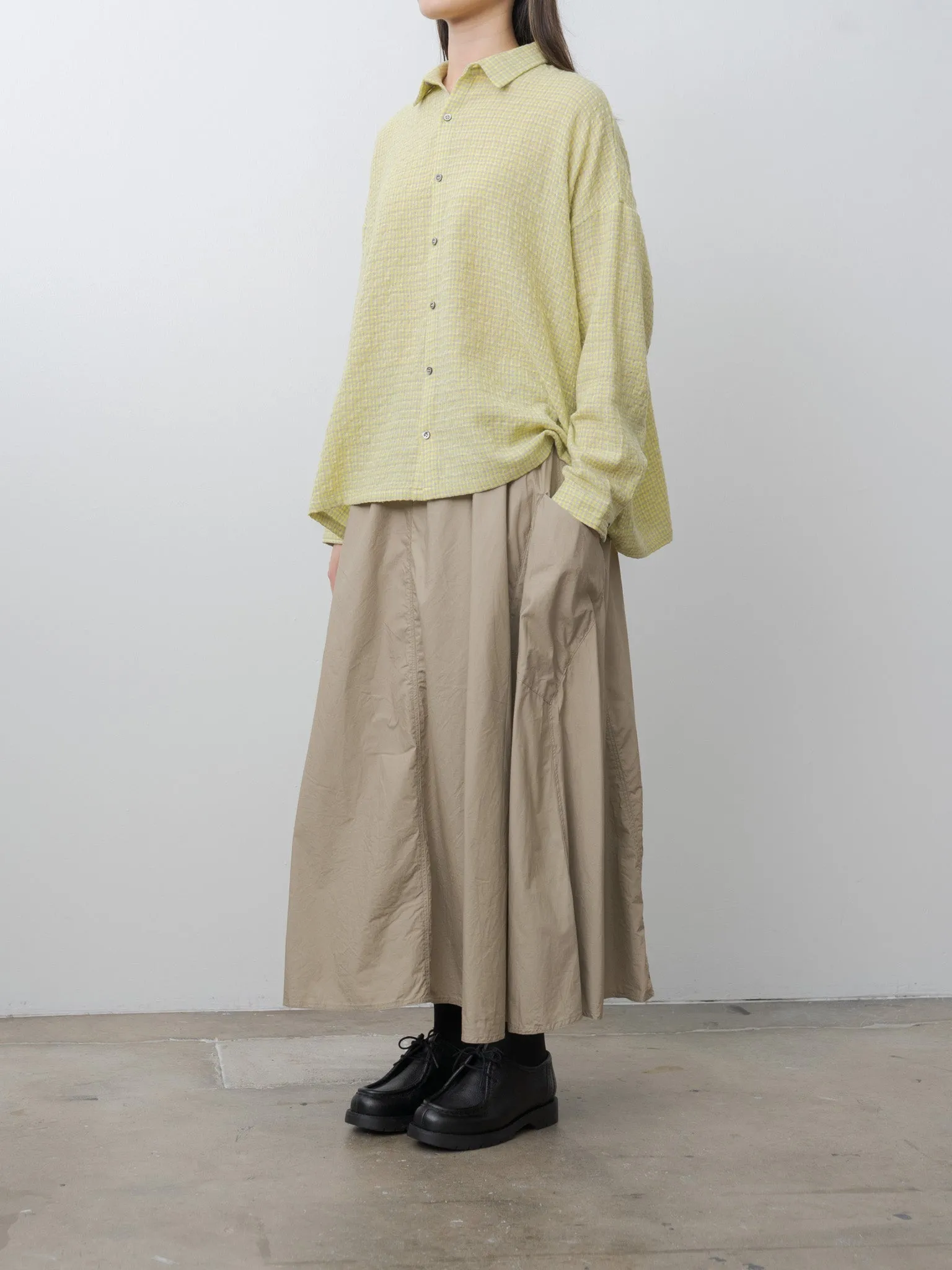Typewriter Cotton Skirt - Beige sold by Namu Shop product image thumbnail 3