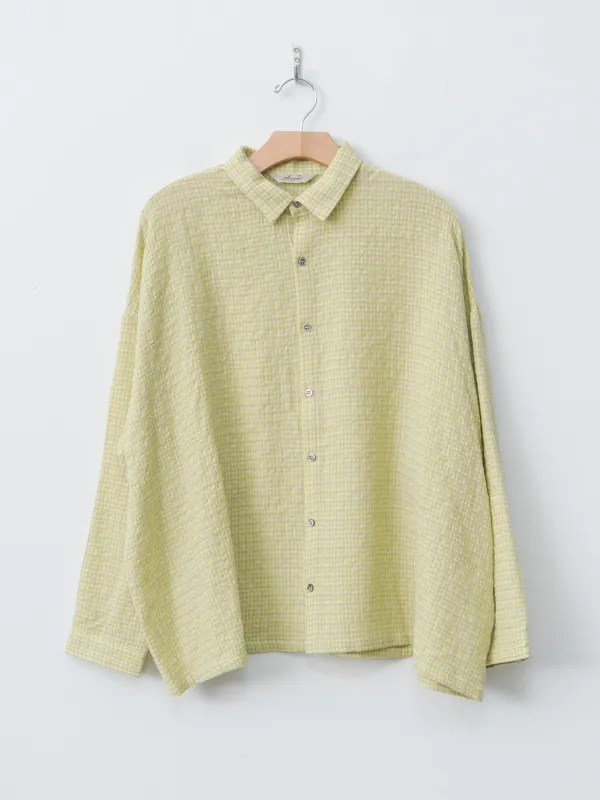 W/C Gingham Shirt - Yellow x Gray sold by Namu Shop