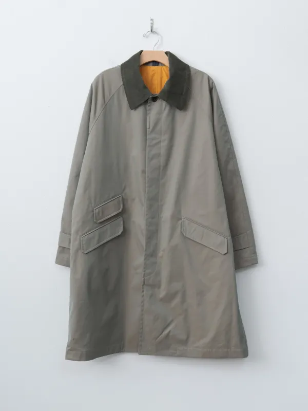 Cotton SOLOTEX Poly Chambray Stretch Twill Cloth Fly Front Raglan Sleeve Coat - Olive made by Namu Shop