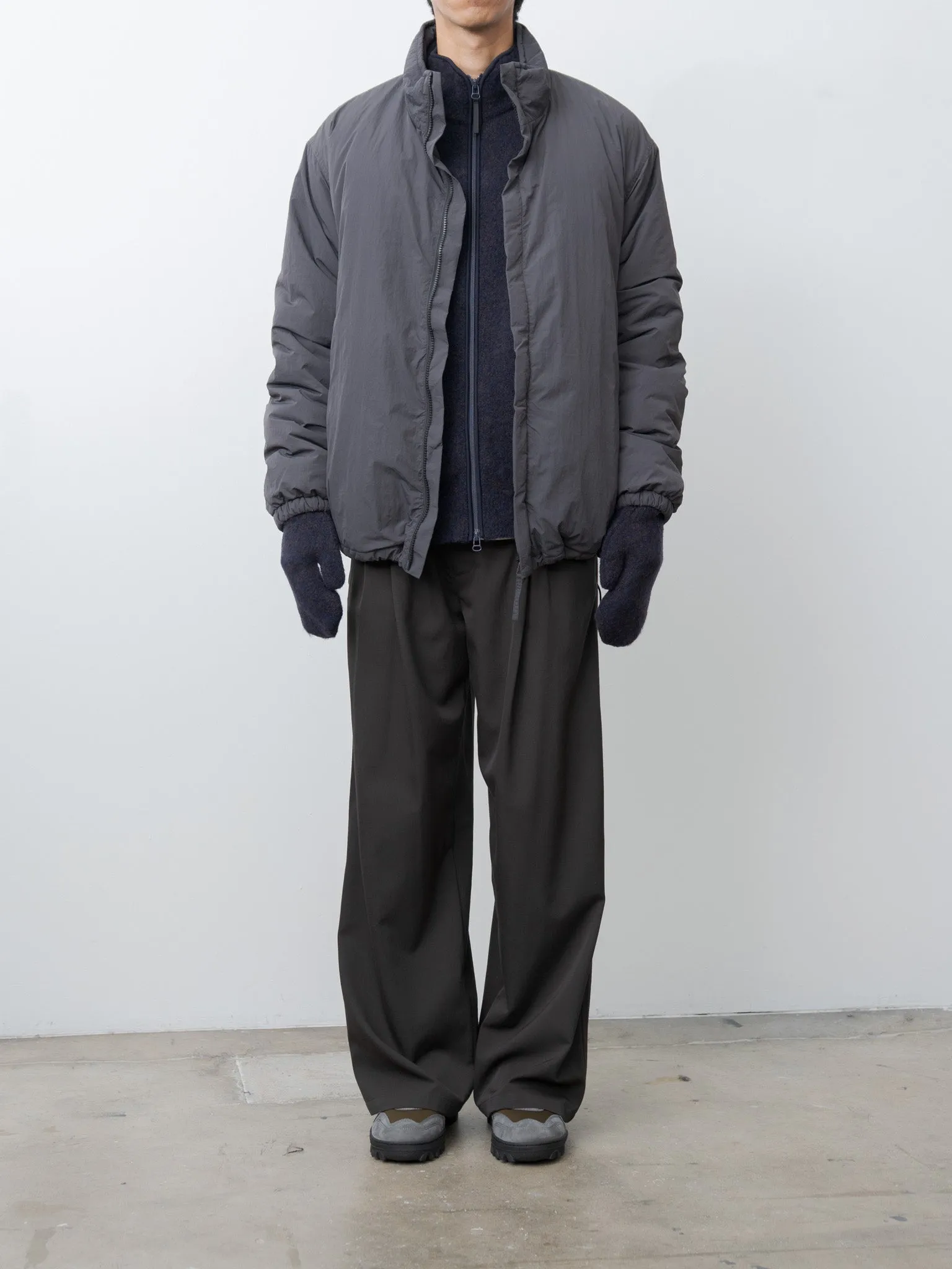 Boucle Knit Zip Jacket - Navy sold by Namu Shop product image thumbnail 5