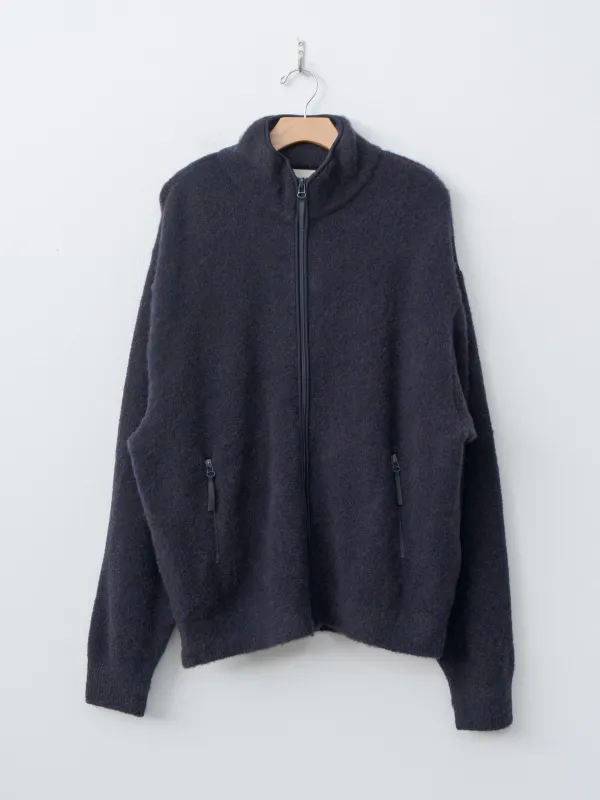 Boucle Knit Zip Jacket - Navy sold by Namu Shop