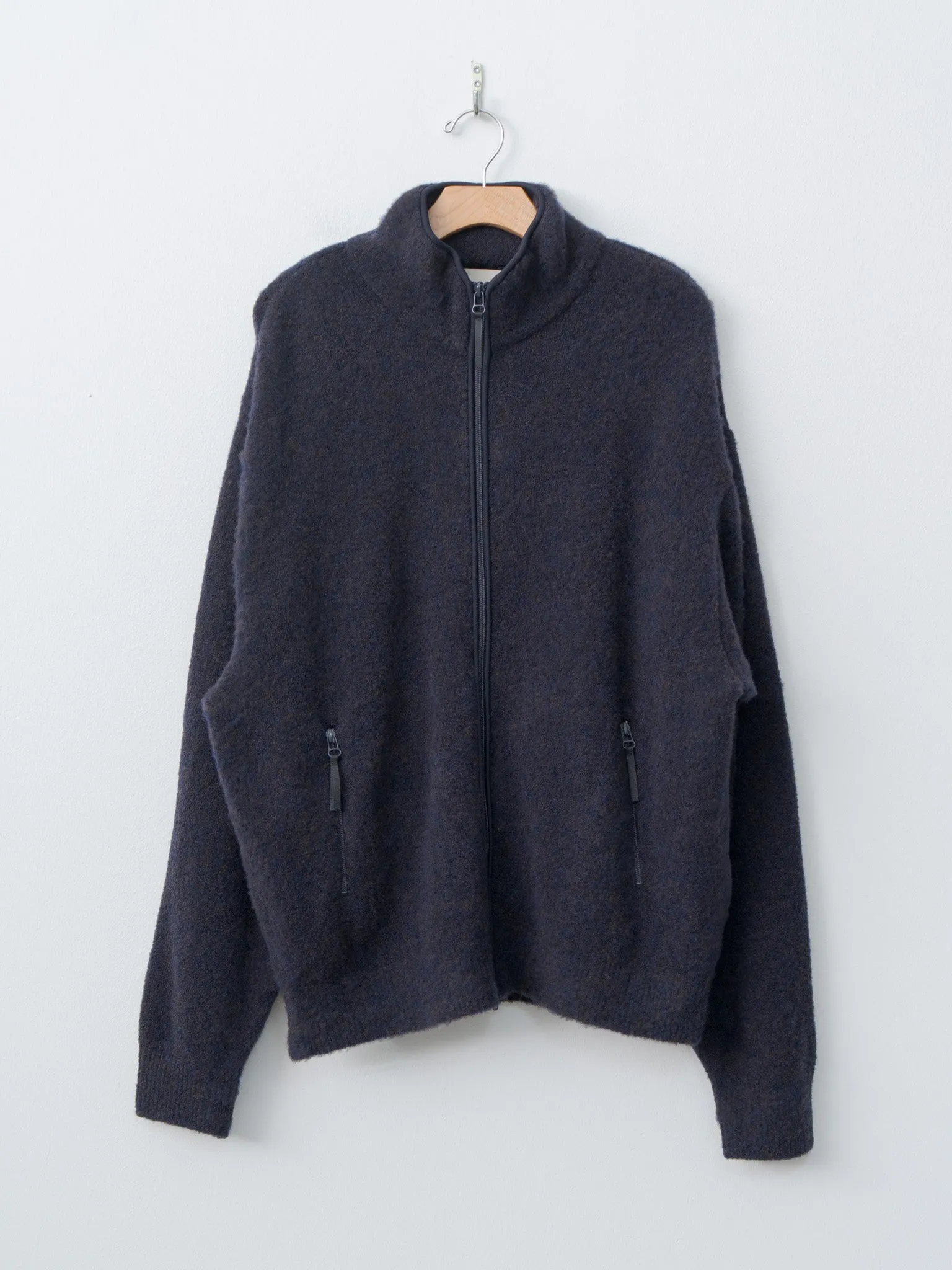 Boucle Knit Zip Jacket - Navy sold by Namu Shop
