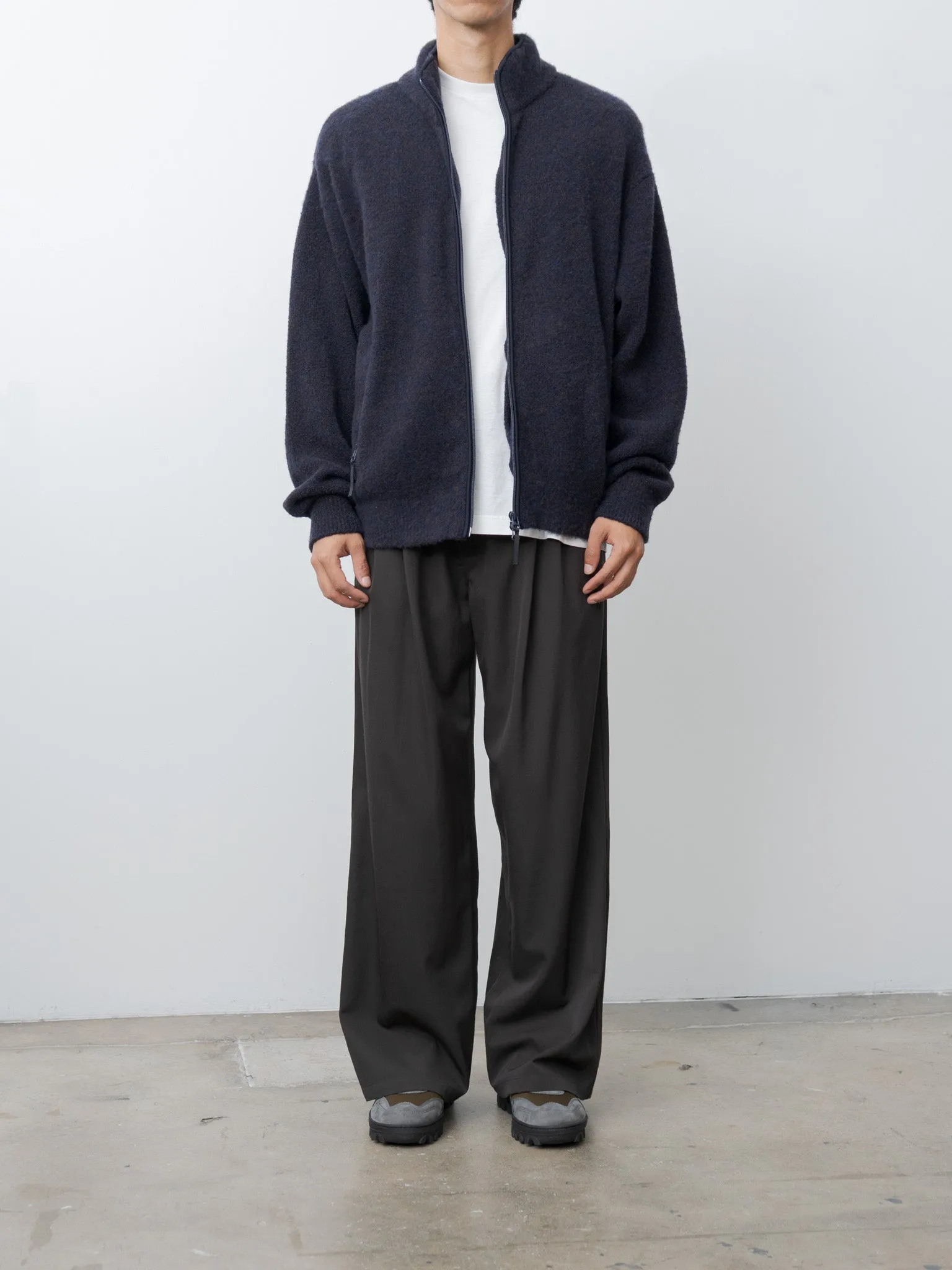 Boucle Knit Zip Jacket - Navy sold by Namu Shop product image thumbnail 3