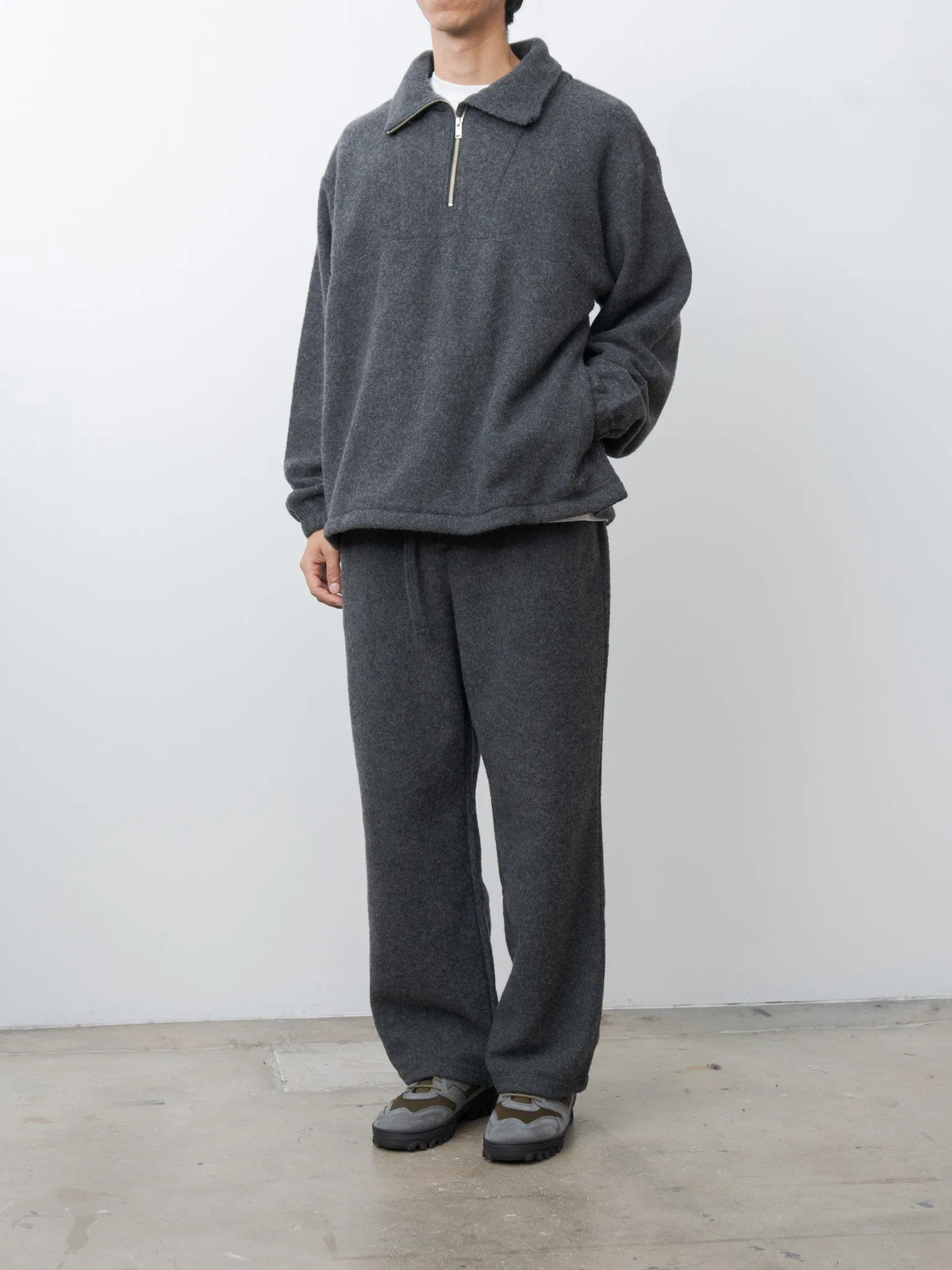 Wool Fleece Half Zip Pullover - Charcoal sold by Namu Shop product image thumbnail 4