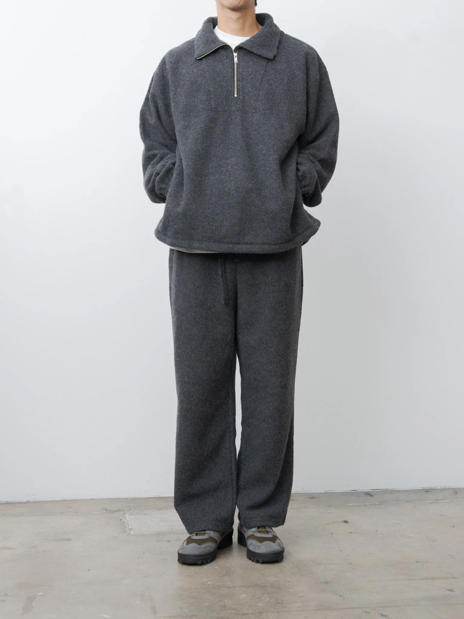 Wool Fleece Half Zip Pullover - Charcoal sold by Namu Shop product image thumbnail 3
