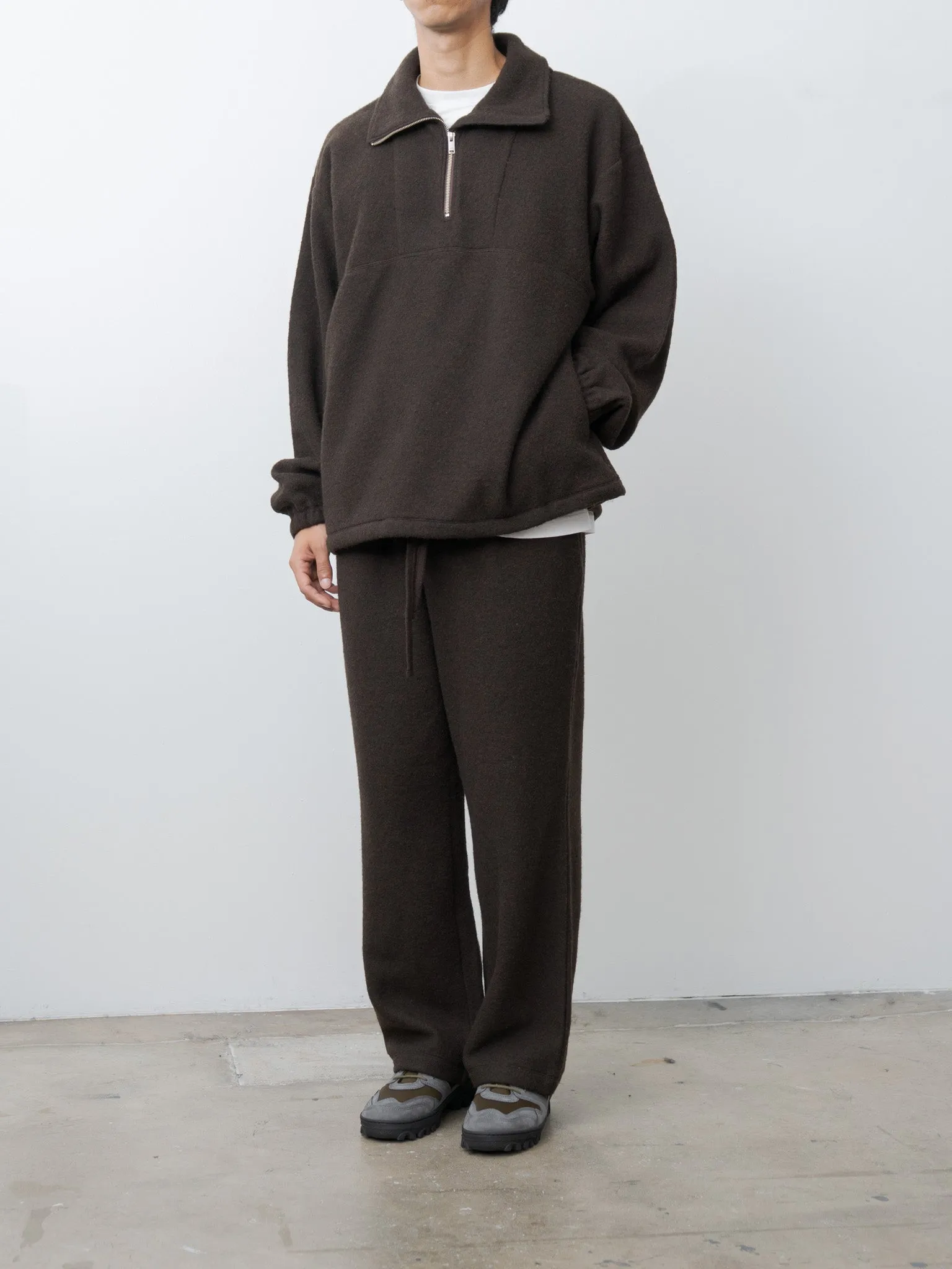 Wool Fleece Half Zip Pullover - Brown sold by Namu Shop product image thumbnail 3