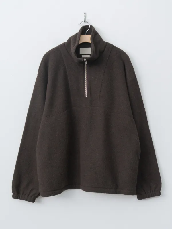 Wool Fleece Half Zip Pullover - Brown sold by Namu Shop