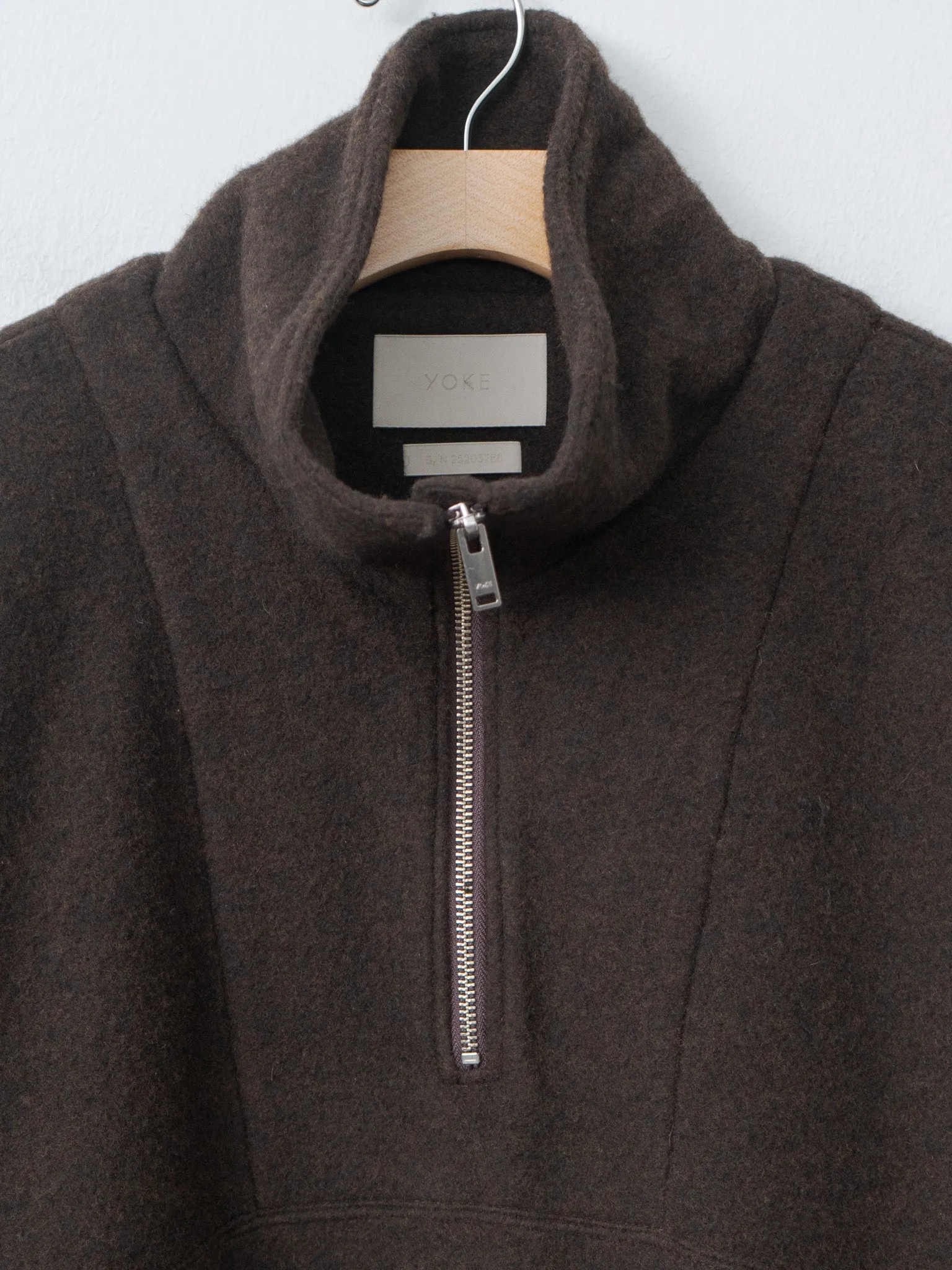 Wool Fleece Half Zip Pullover - Brown sold by Namu Shop product image thumbnail 5