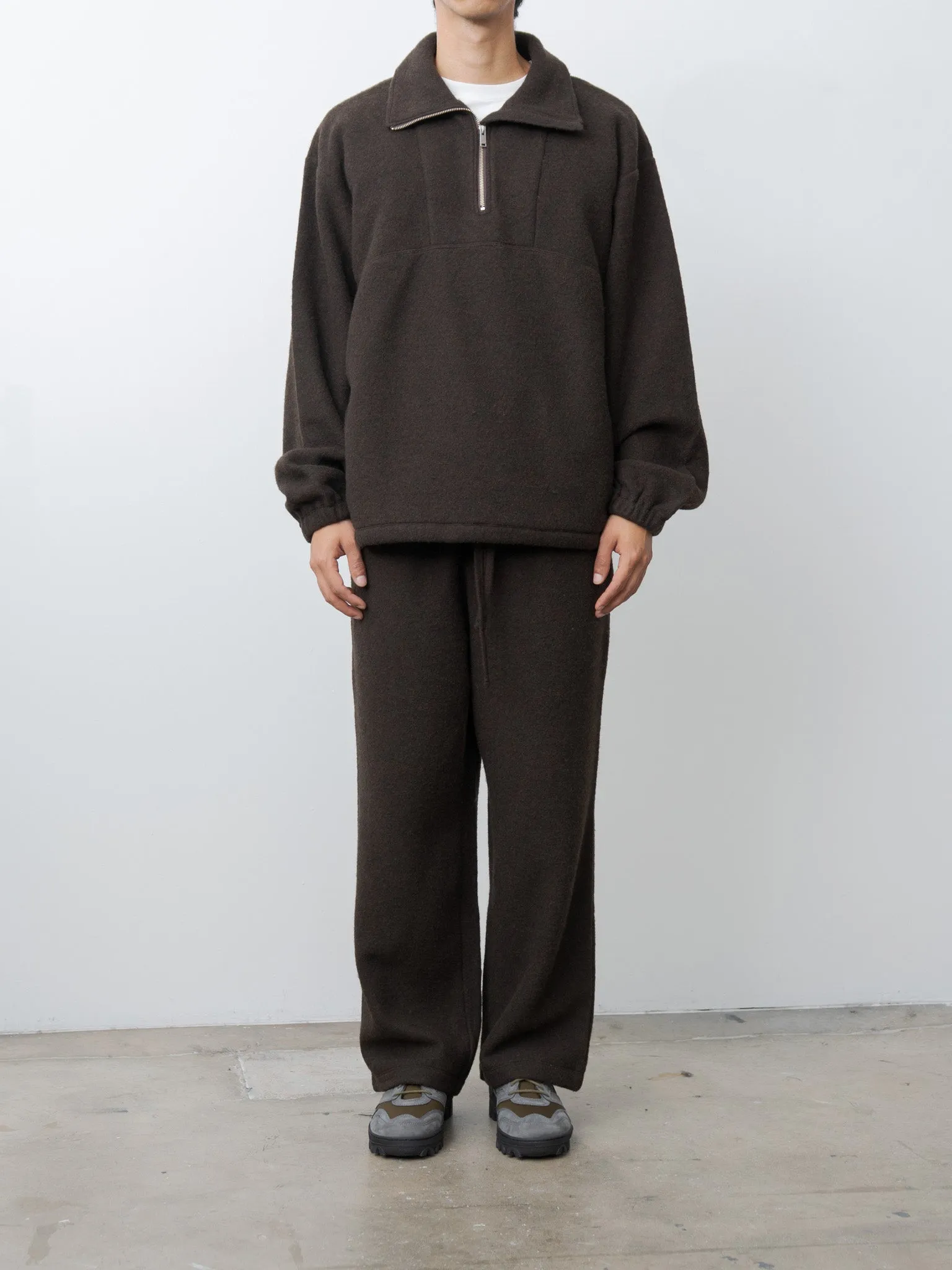 Wool Fleece Half Zip Pullover - Brown sold by Namu Shop product image thumbnail 2
