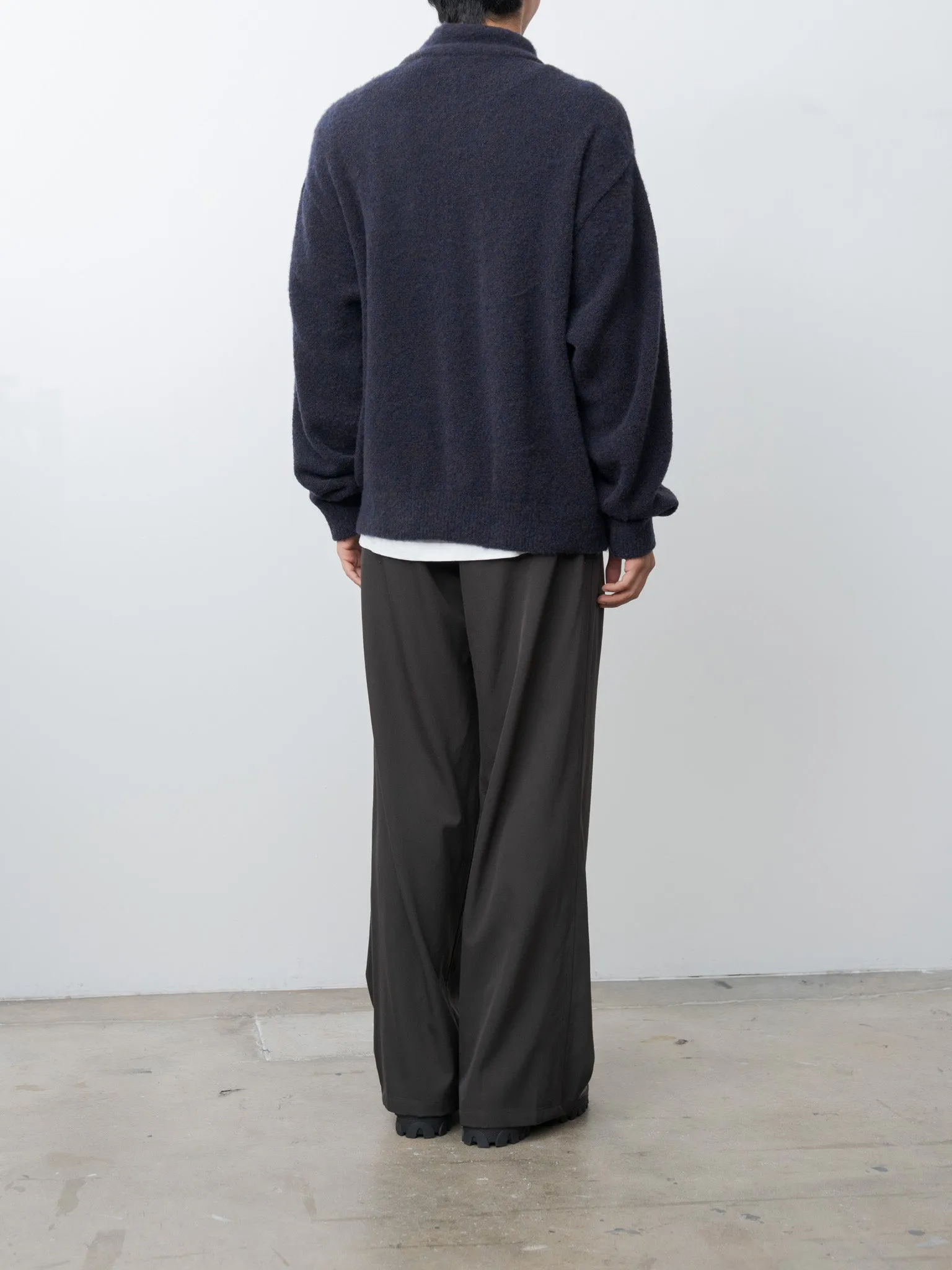 Wool Washer Twill 2pleated Wide-leg Easy Trousers - Brown sold by Namu Shop product image thumbnail 4