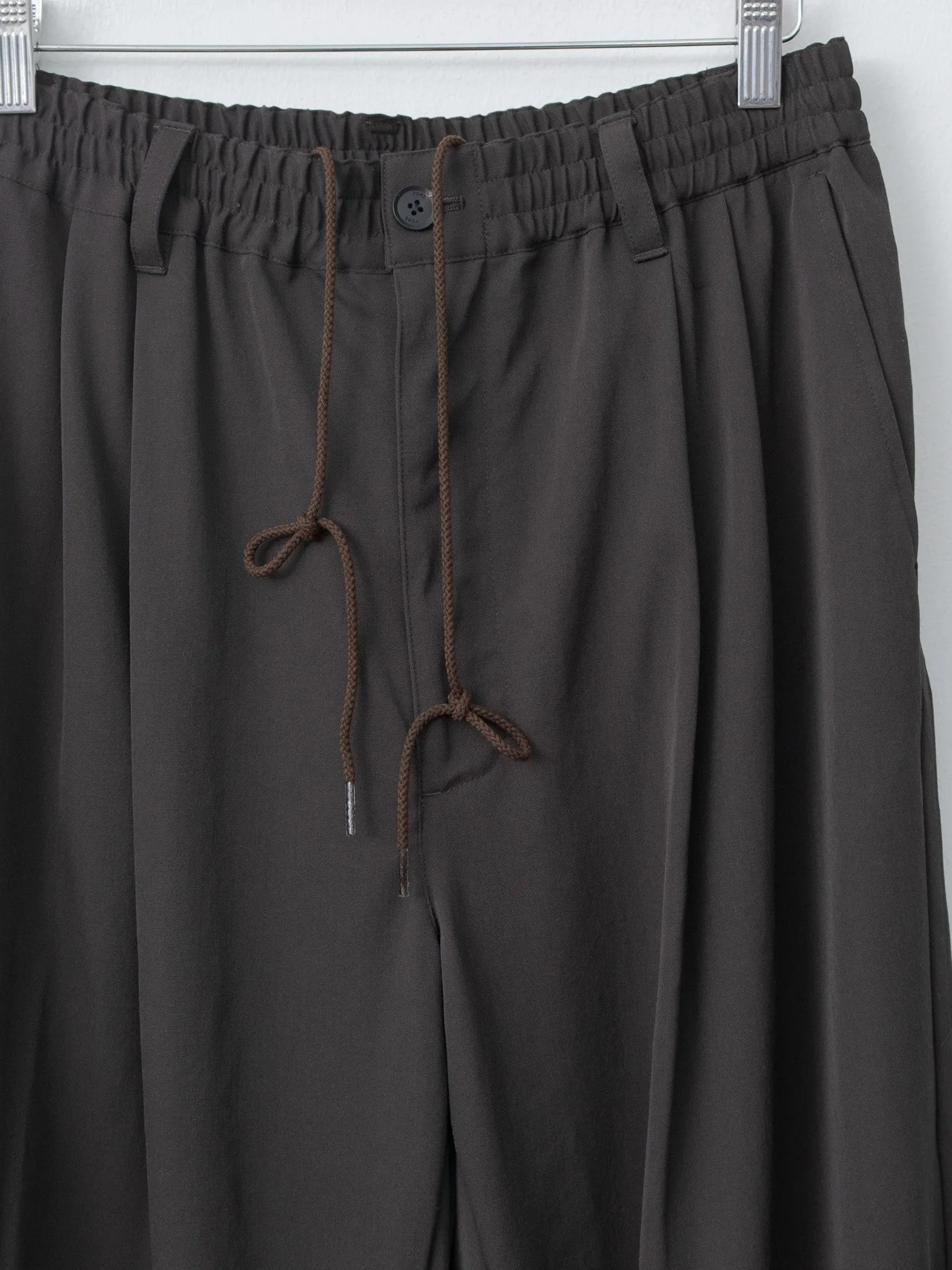Wool Washer Twill 2pleated Wide-leg Easy Trousers - Brown sold by Namu Shop product image thumbnail 5
