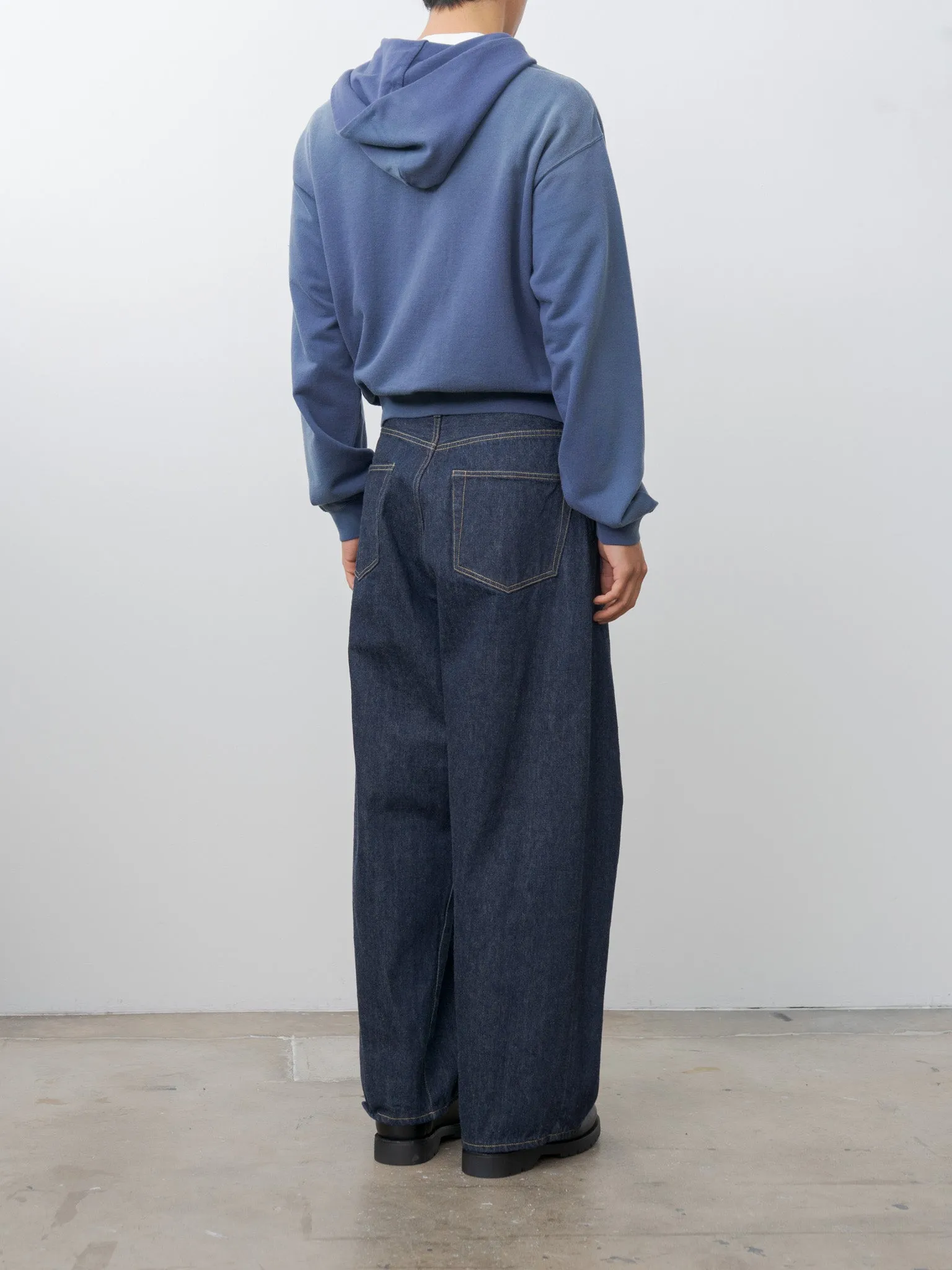 Product Dyed Pima Light Sweat Zip Parka - Light Navy sold by Namu Shop product image thumbnail 4