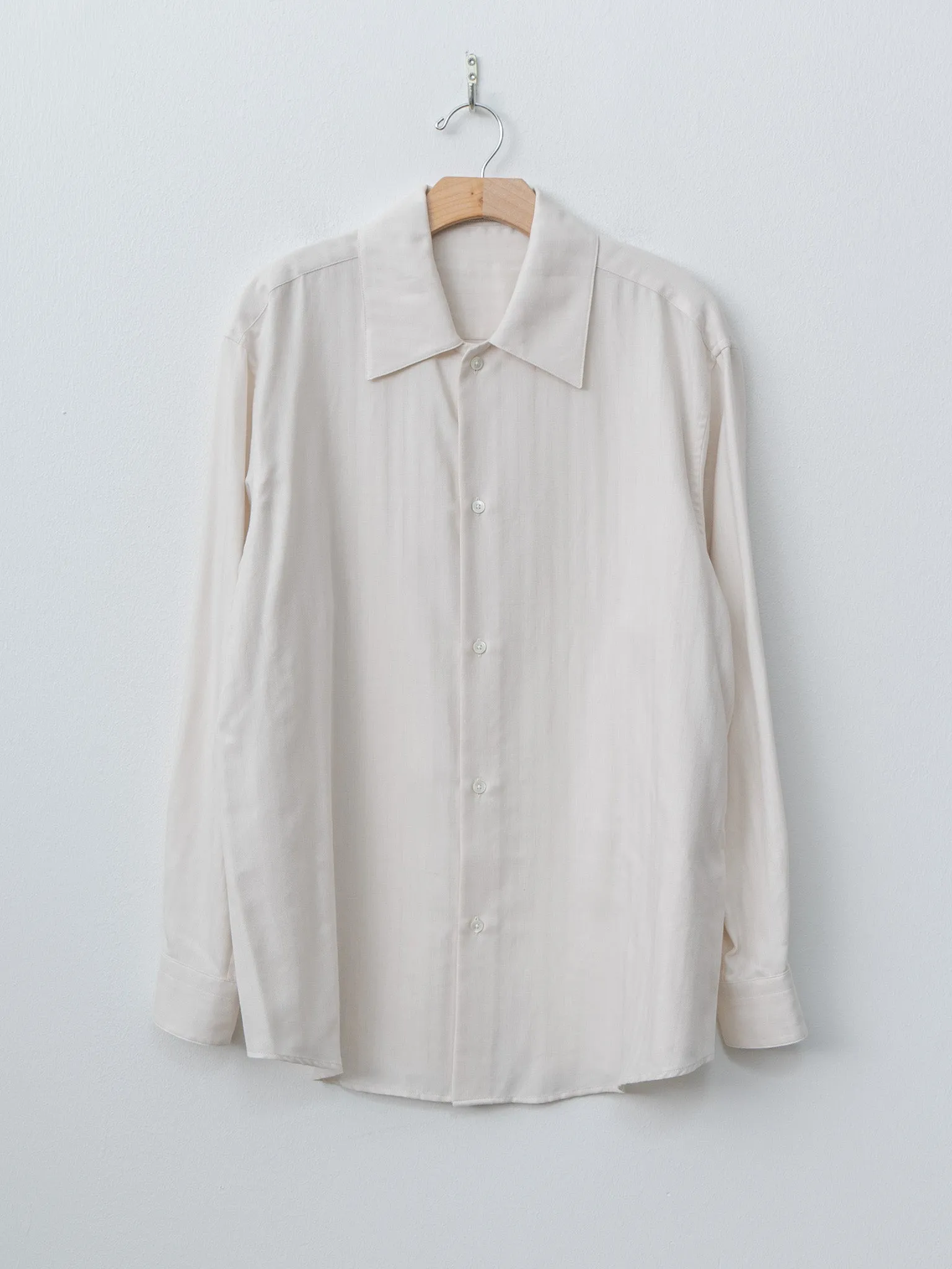 Cotton Cashmere Herringbone Shirt - Ivory White sold by Namu Shop product image thumbnail 5