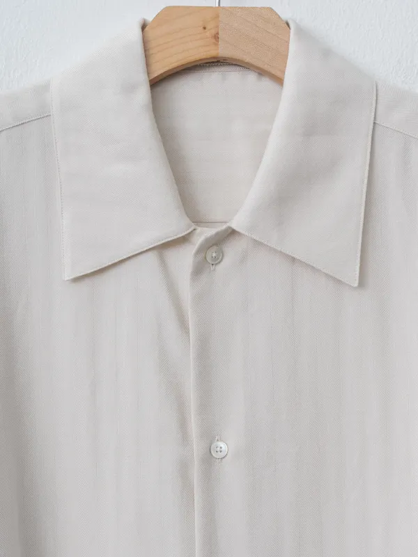 Cotton Cashmere Herringbone Shirt - Ivory White sold by Namu Shop