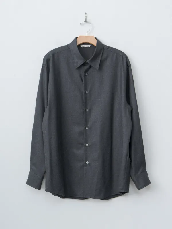 Super Light Wool Shirt - Top Charcoal made by Auralee