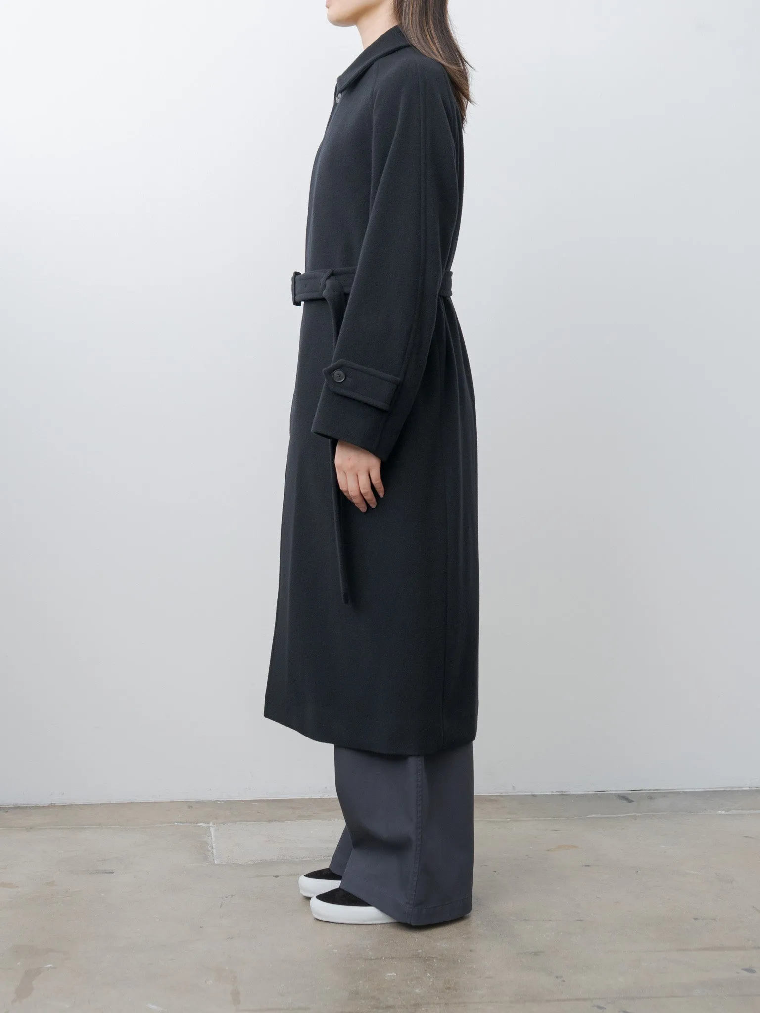 Super Fine Wool Mosser Soutien Collar Coat - Black sold by Namu Shop product image thumbnail 5