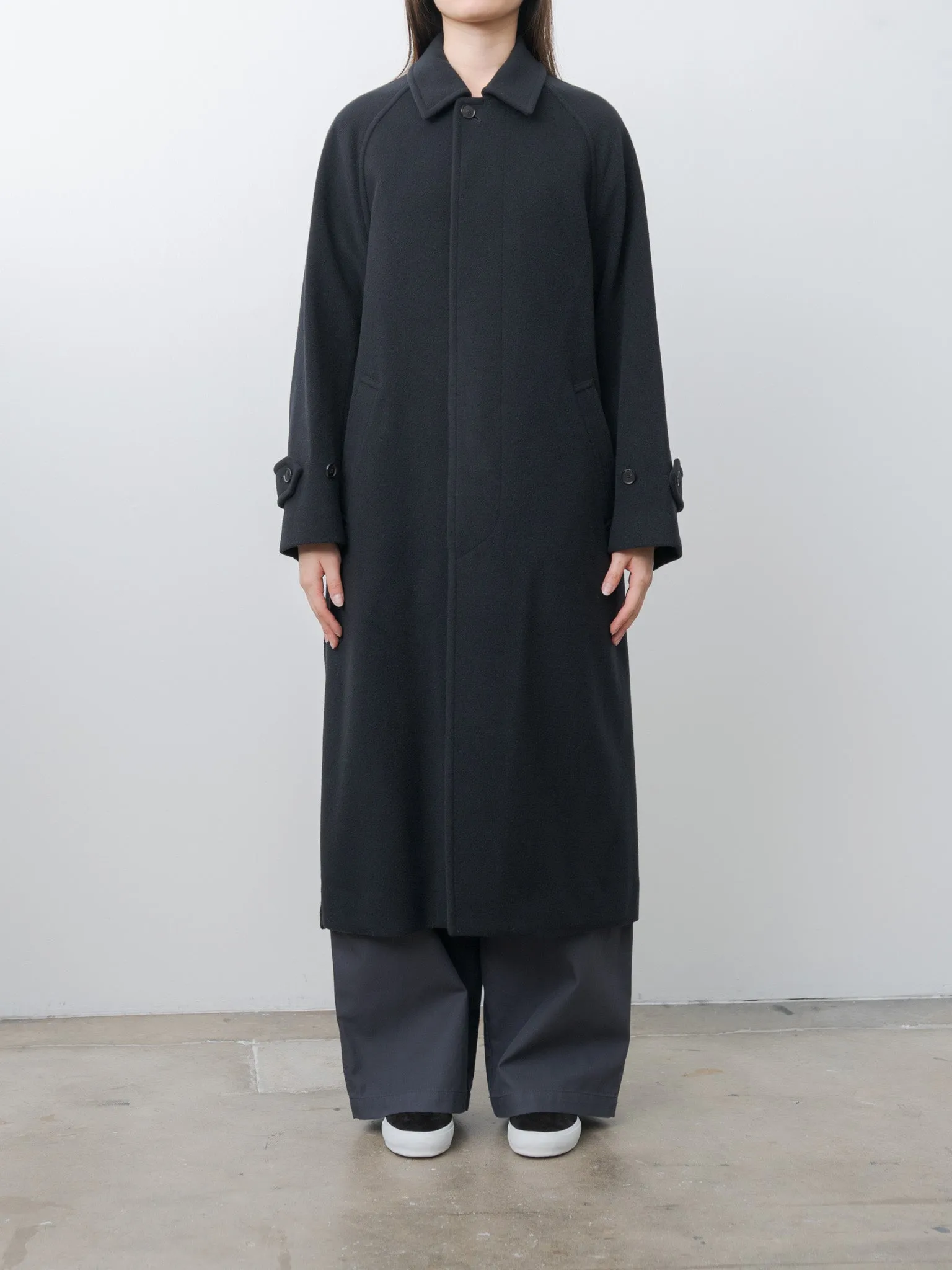 Super Fine Wool Mosser Soutien Collar Coat - Black sold by Namu Shop product image thumbnail 3
