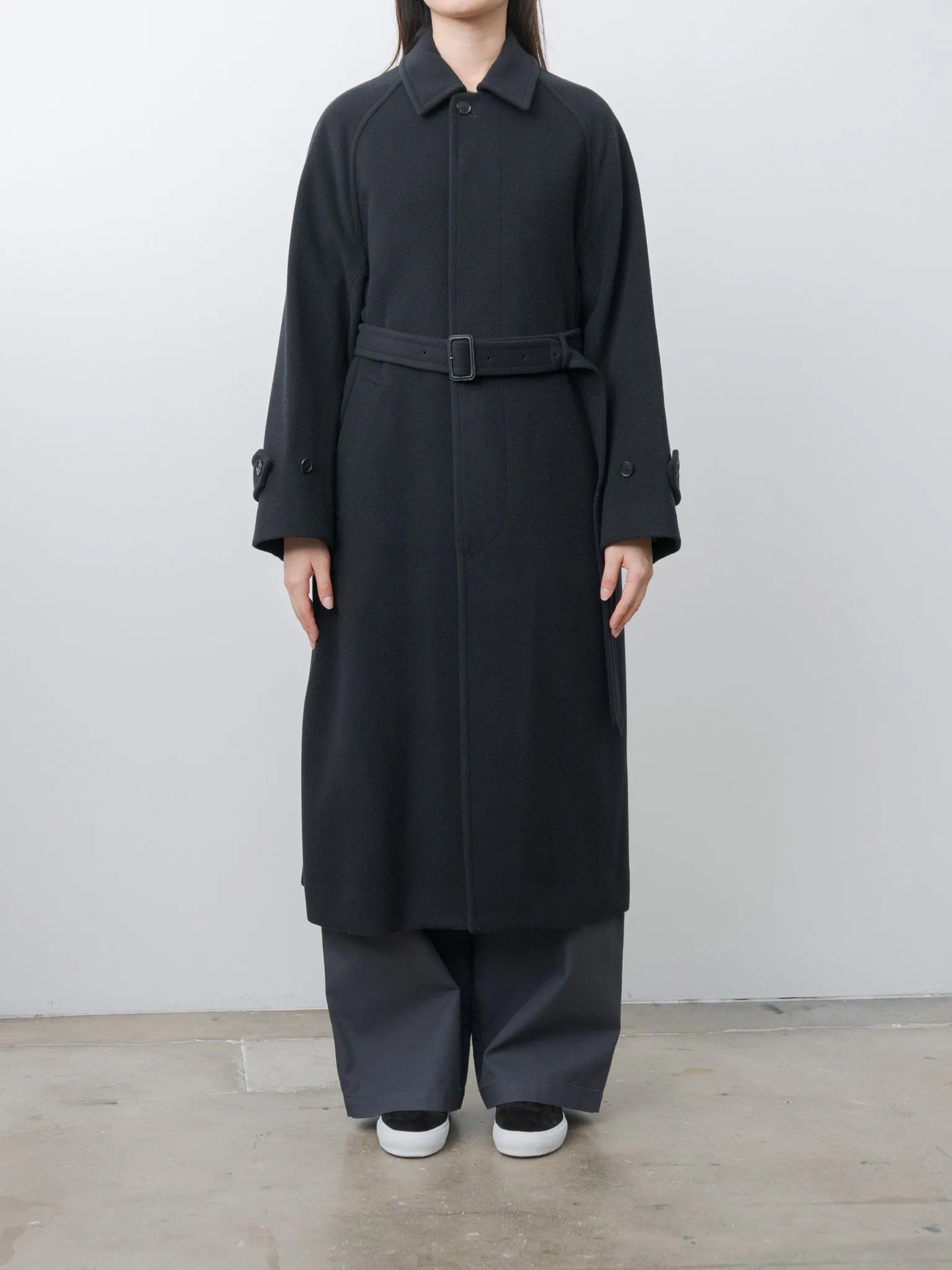 Super Fine Wool Mosser Soutien Collar Coat - Black sold by Namu Shop product image thumbnail 2
