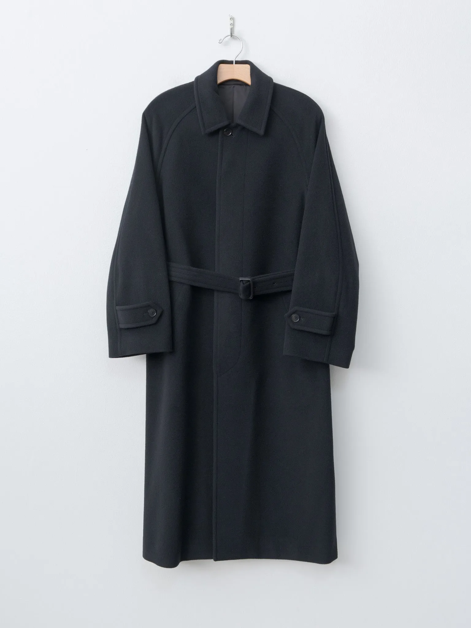 Super Fine Wool Mosser Soutien Collar Coat - Black sold by Namu Shop