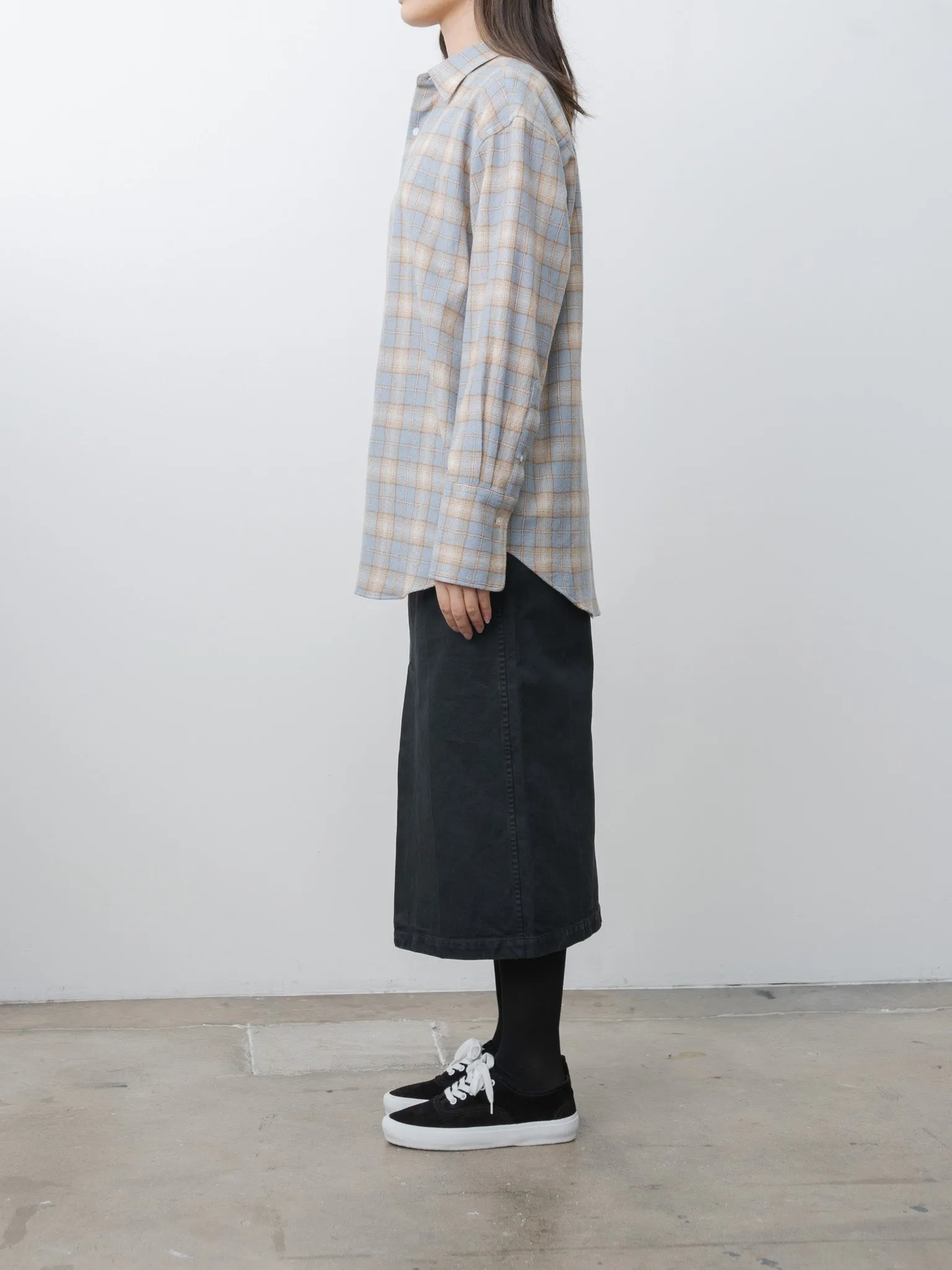 Airy Wool Check Shirt - Light Blue × Beige sold by Namu Shop product image thumbnail 3