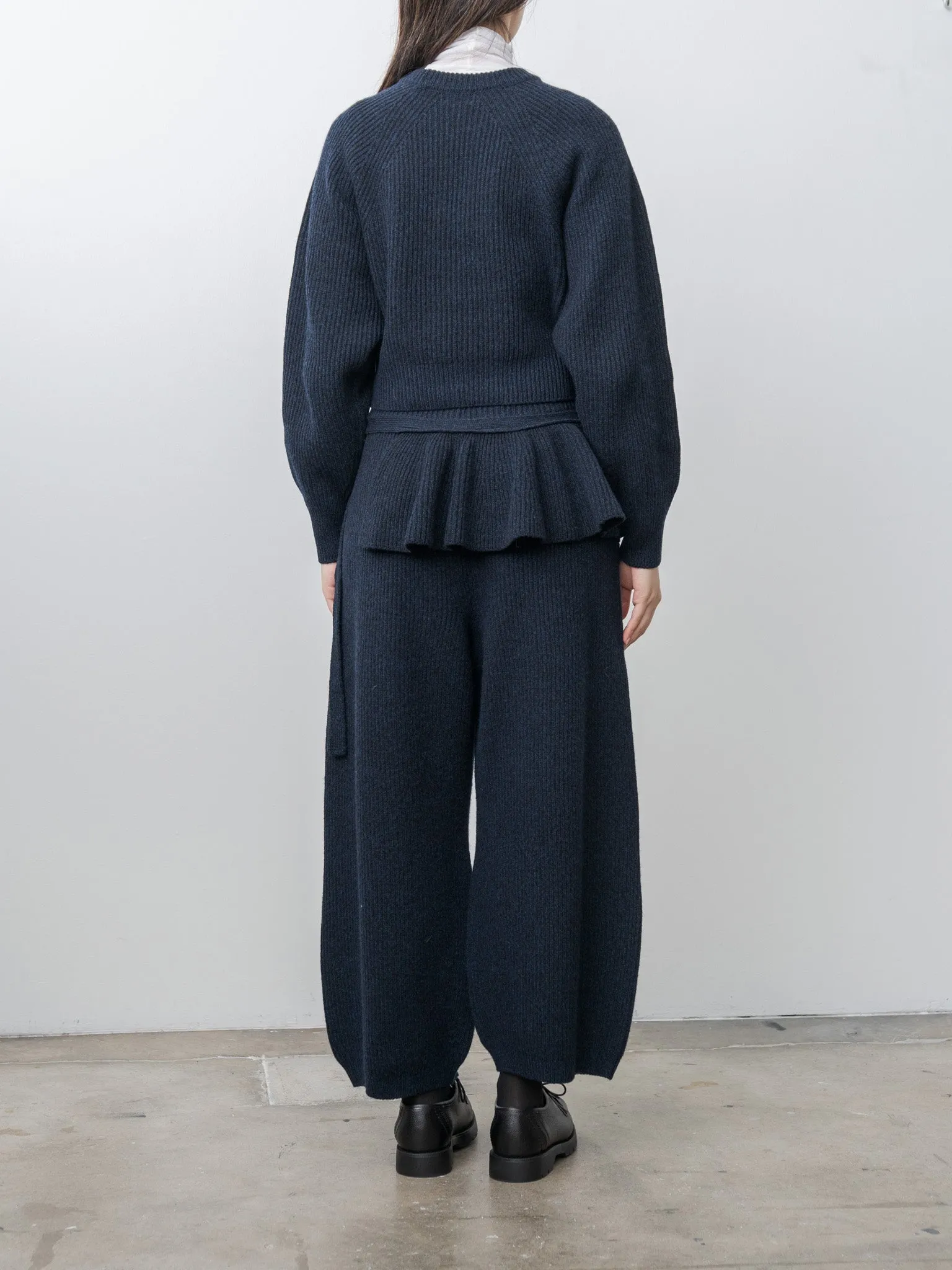 Woolen Cotton & Fine Lambswool Ribbed P/O - Black Navy sold by Namu Shop product image thumbnail 4