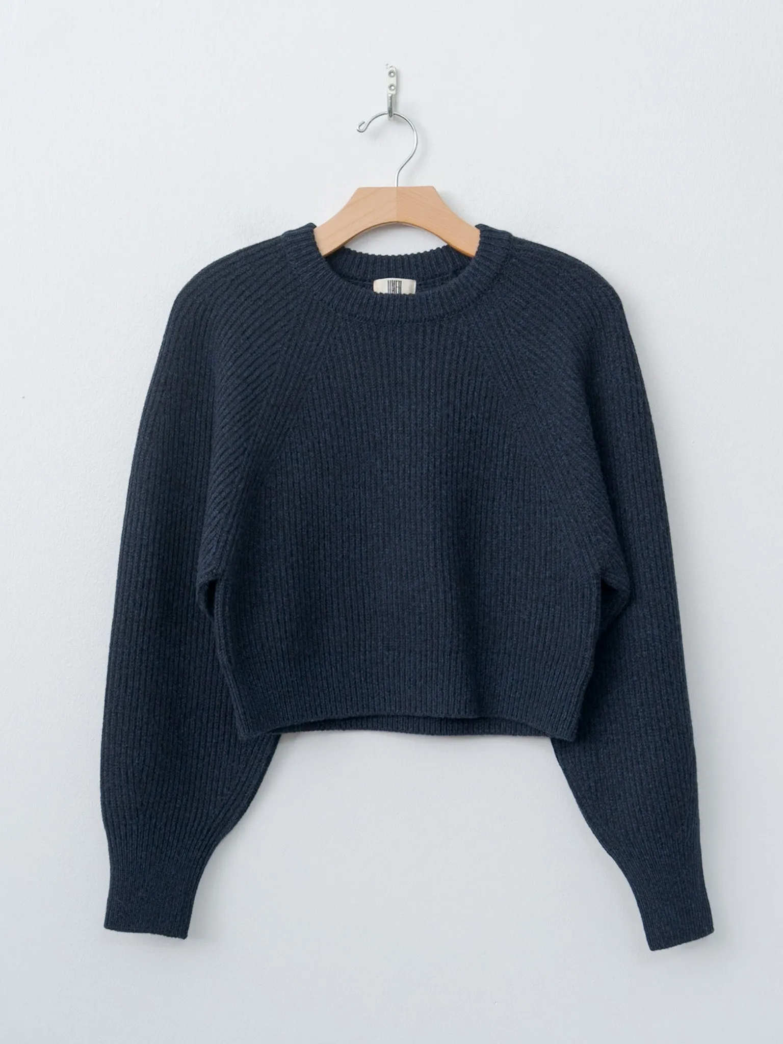 Woolen Cotton & Fine Lambswool Ribbed P/O - Black Navy sold by Namu Shop
