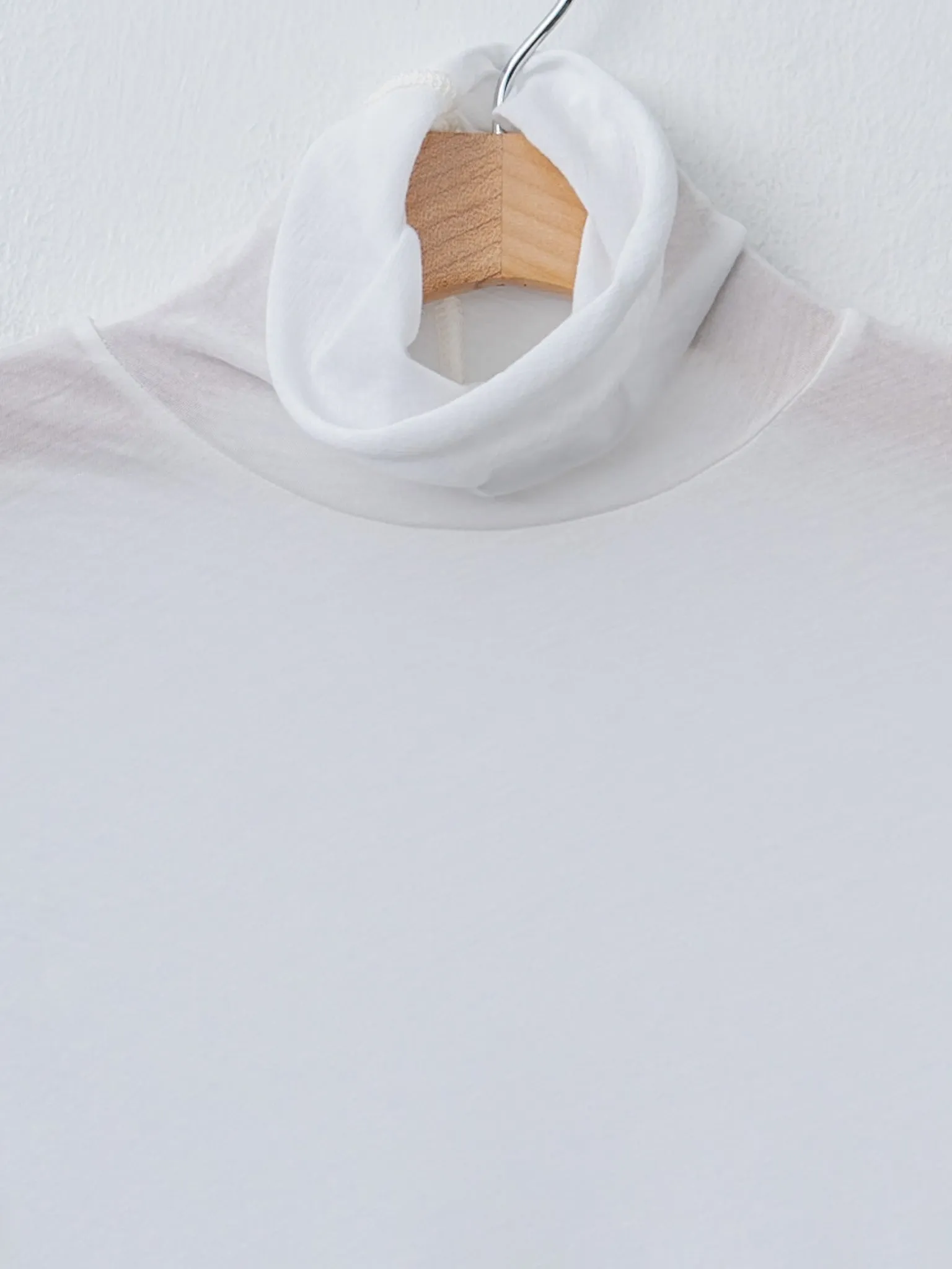 High Twist Cotton Sheer Jersey Turtleneck Tee - Off White sold by Namu Shop product image thumbnail 4