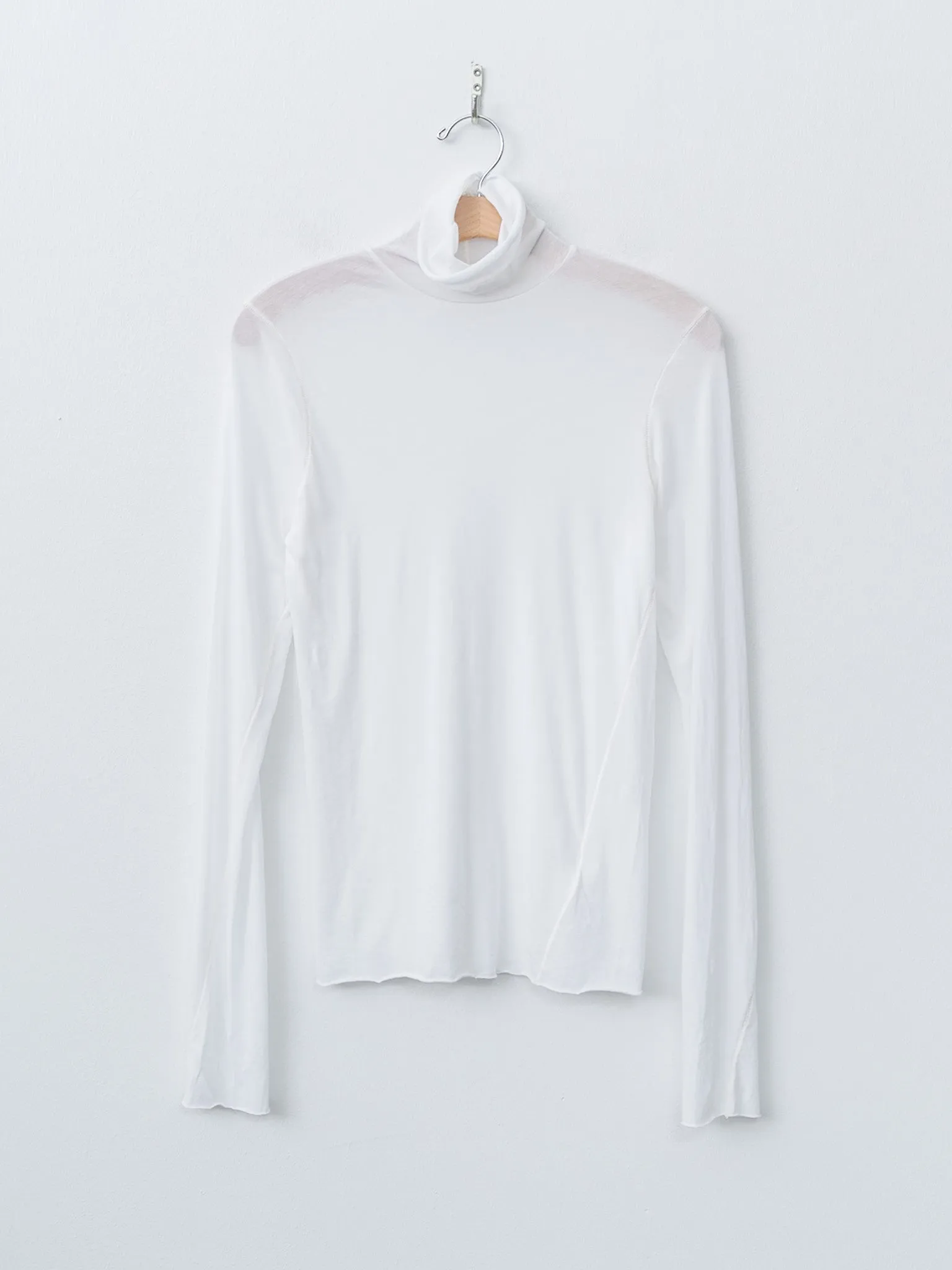 High Twist Cotton Sheer Jersey Turtleneck Tee - Off White sold by Namu Shop