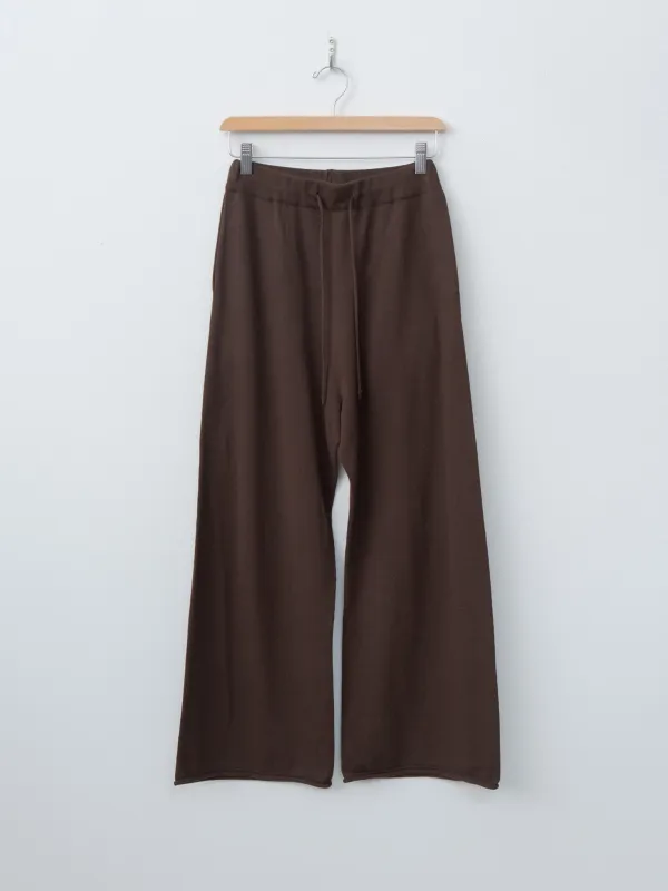 Brushed Silk Cotton Wide Straight Pants - Dark Brown sold by Namu Shop