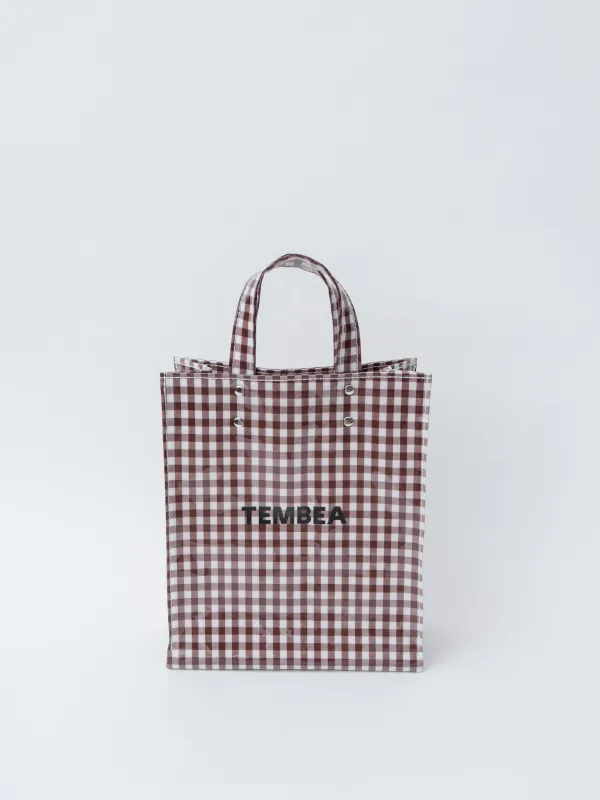 Paper Tote Small - Gingham Brown sold by Namu Shop