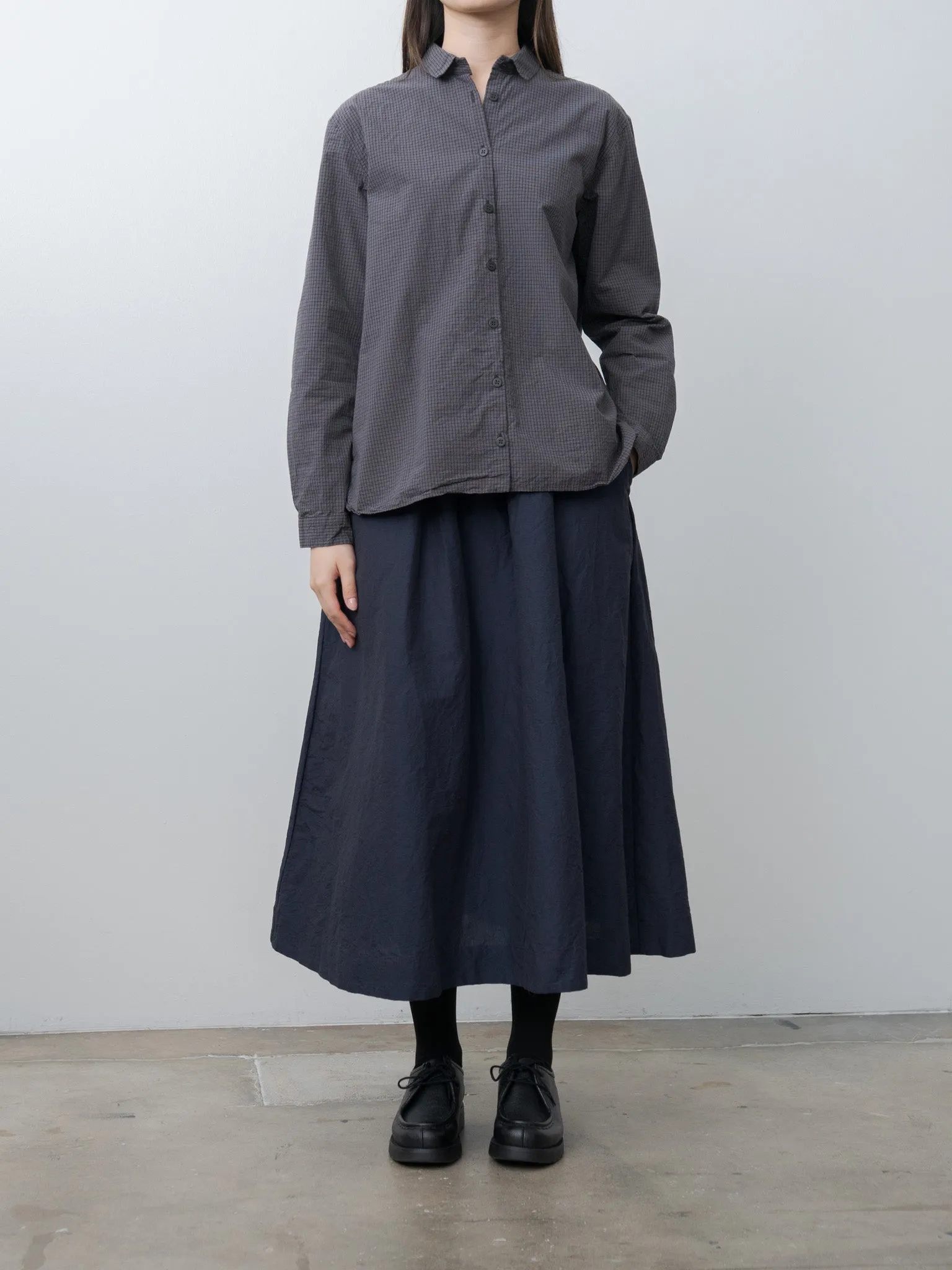 Loose Tyrol Shirt - Gray Check sold by Namu Shop product image thumbnail 4