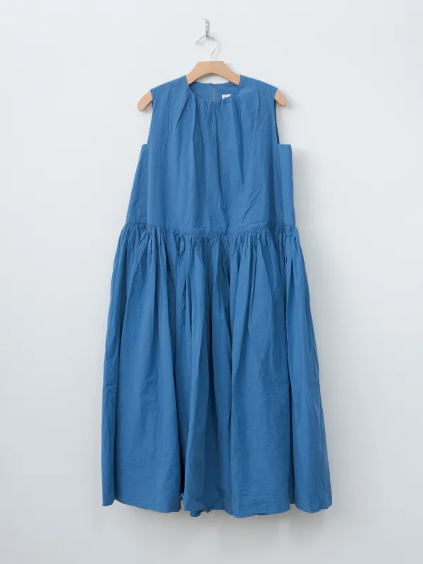 Pomme Ruche Dress CHALK POPLIN - Medium Blue made by Casey Casey