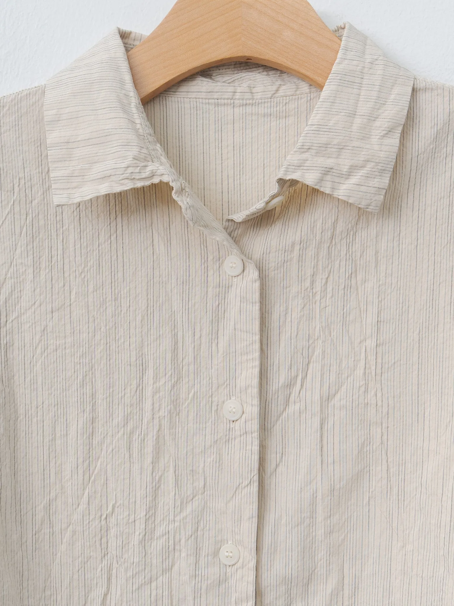 Waga LS Shirt WIND STRIPE - Nat Stripe sold by Namu Shop product image thumbnail 5
