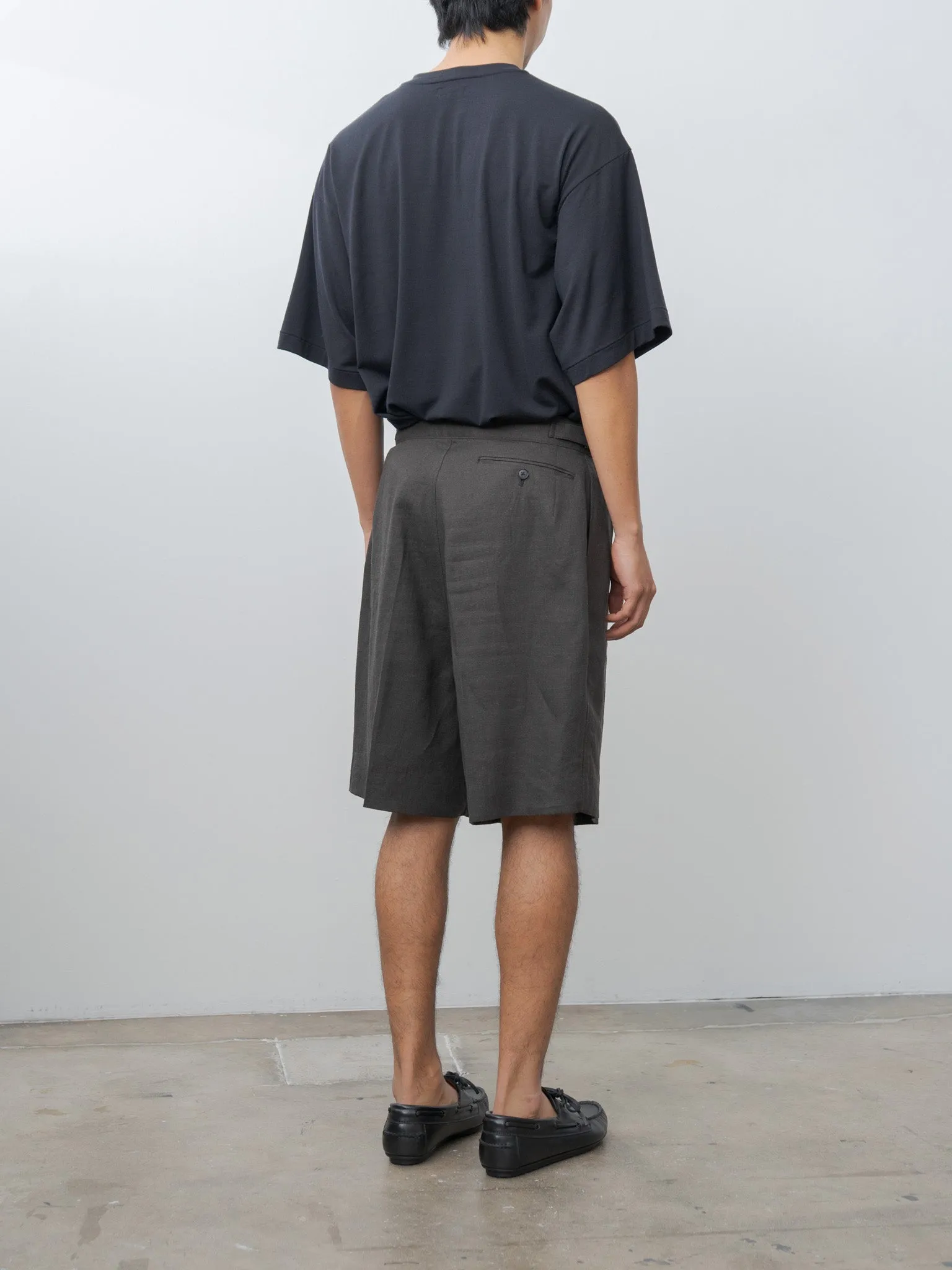 Linen Silk Mesh Gurkha Shorts - Ink Black sold by Namu Shop product image thumbnail 3