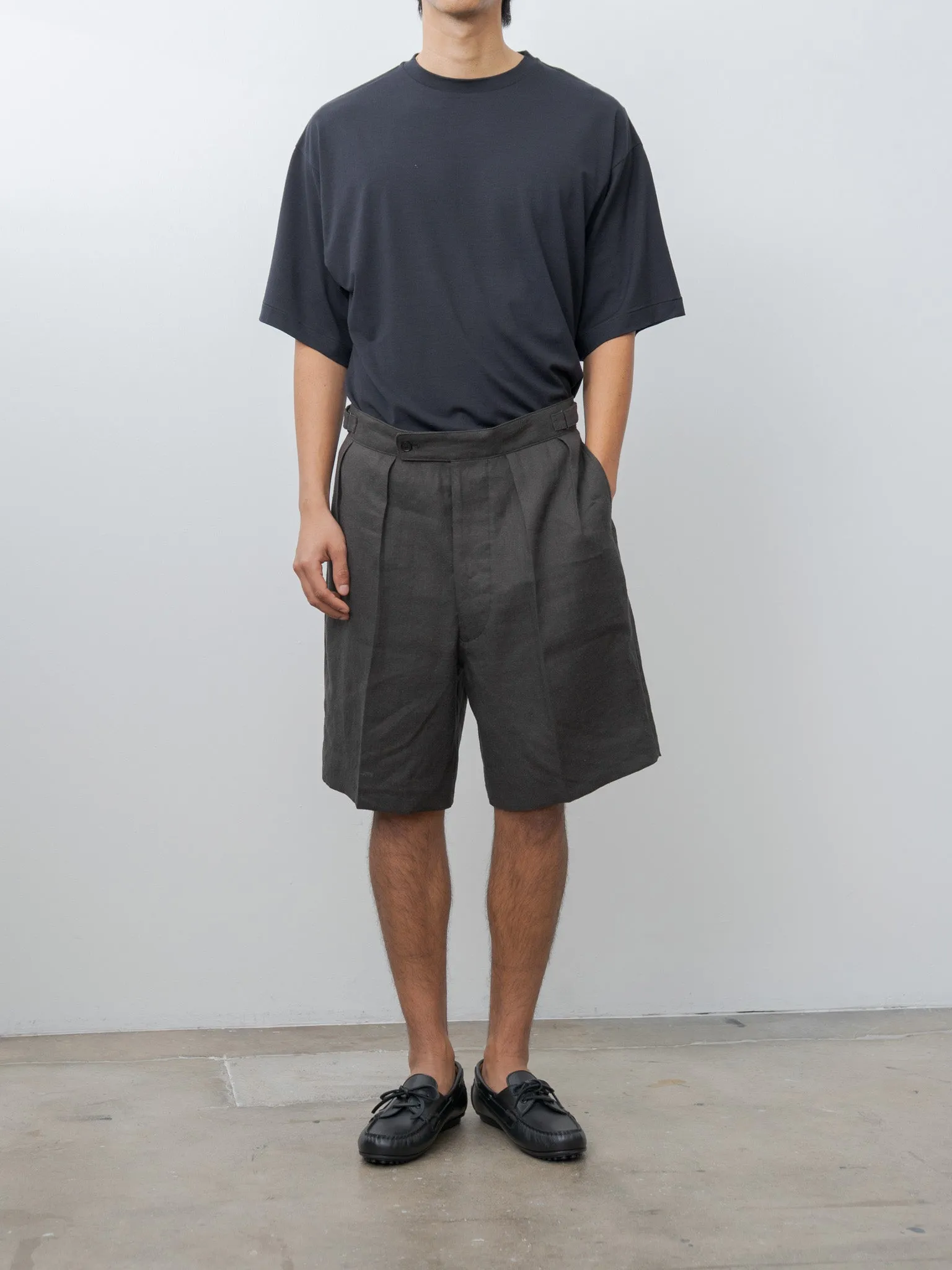 Linen Silk Mesh Gurkha Shorts - Ink Black sold by Namu Shop product image thumbnail 2