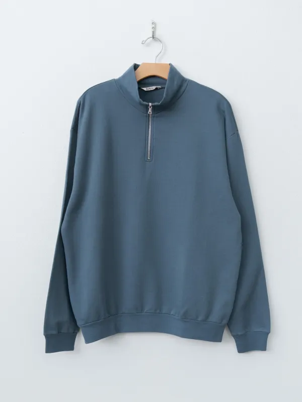 Elastic High Gauge Sweat Half Zip P/O - Dusty Blue sold by Namu Shop
