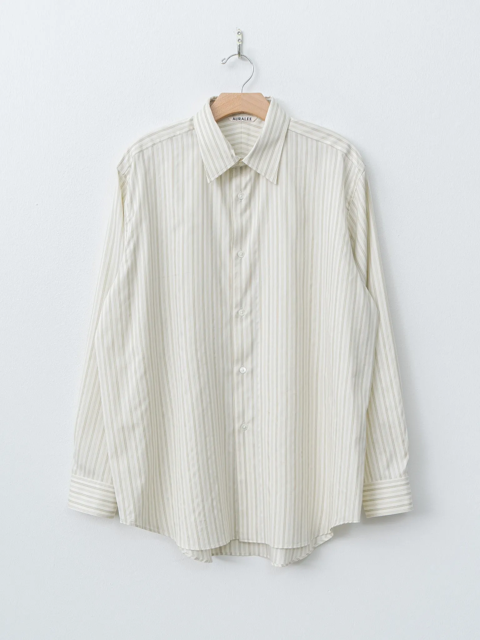 Cotton Silk Stripe Shirt - Ivory Stripe sold by Namu Shop