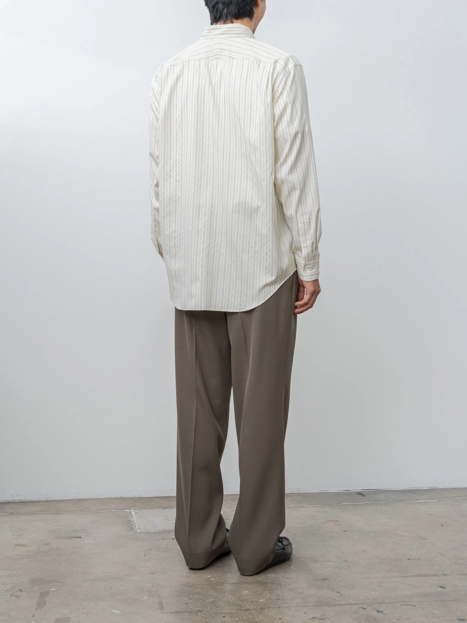 Cotton Silk Stripe Shirt - Ivory Stripe sold by Namu Shop product image thumbnail 4