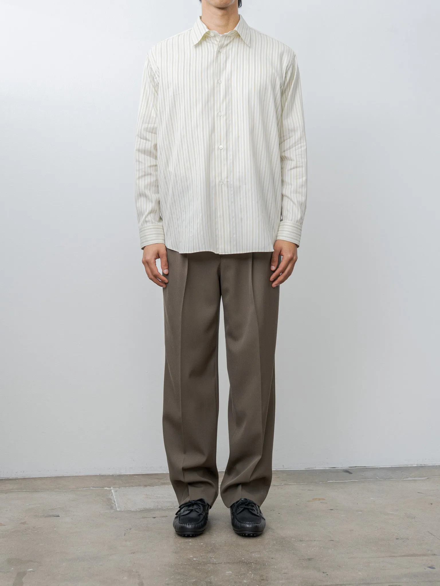 Cotton Silk Stripe Shirt - Ivory Stripe sold by Namu Shop product image thumbnail 2