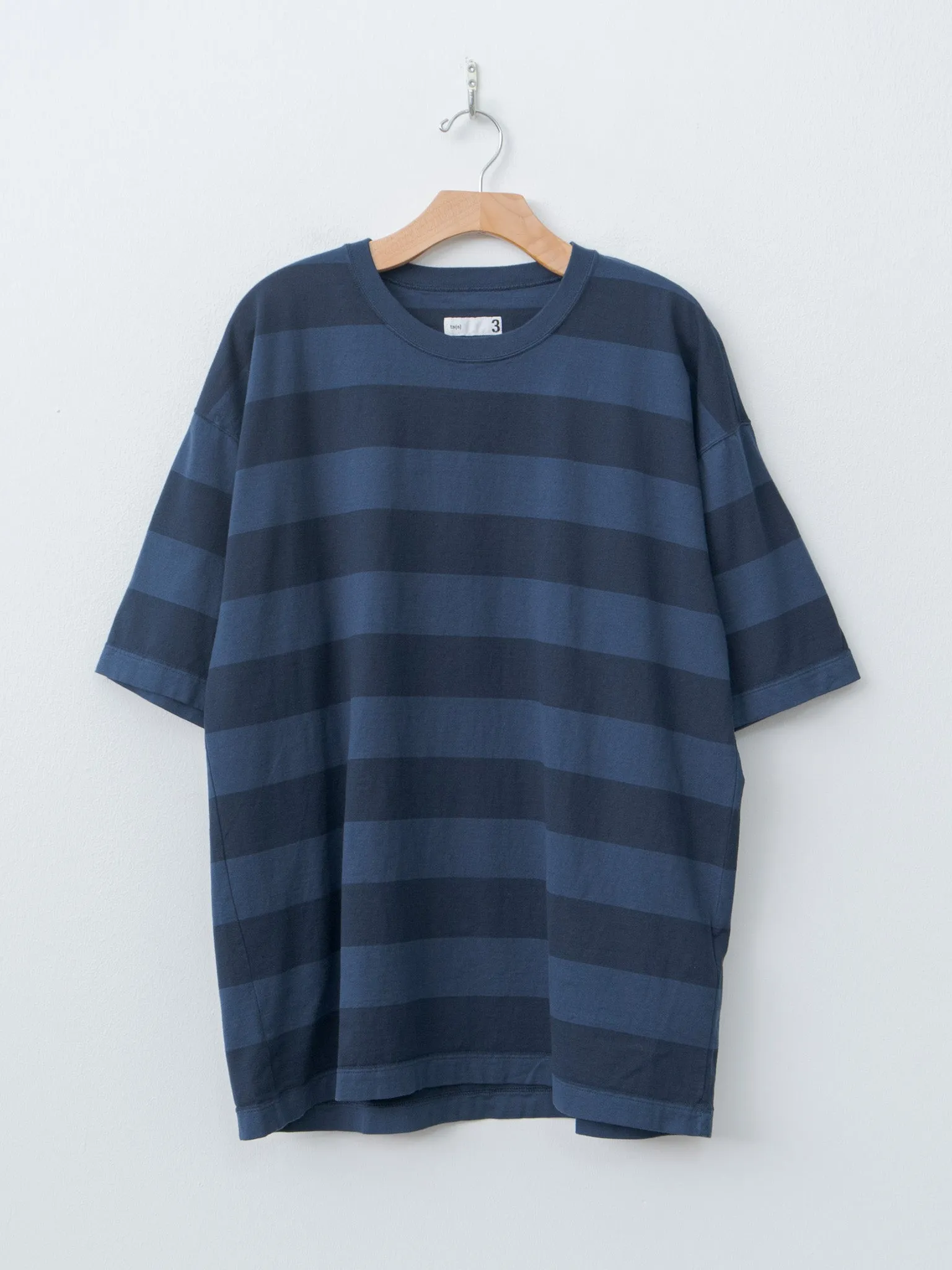 Garment Dye Stripe Baggy T-Shirt - Navy sold by Namu Shop
