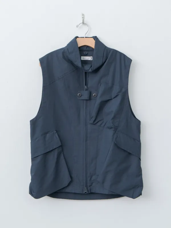 Cotton Poly Hollow Yarn Light Gabardine Messenger Vest - Navy made by Namu Shop