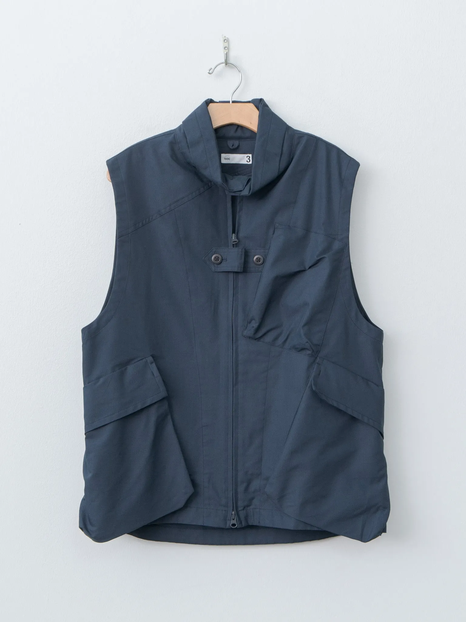 Cotton Poly Hollow Yarn Light Gabardine Messenger Vest - Navy sold by Namu Shop