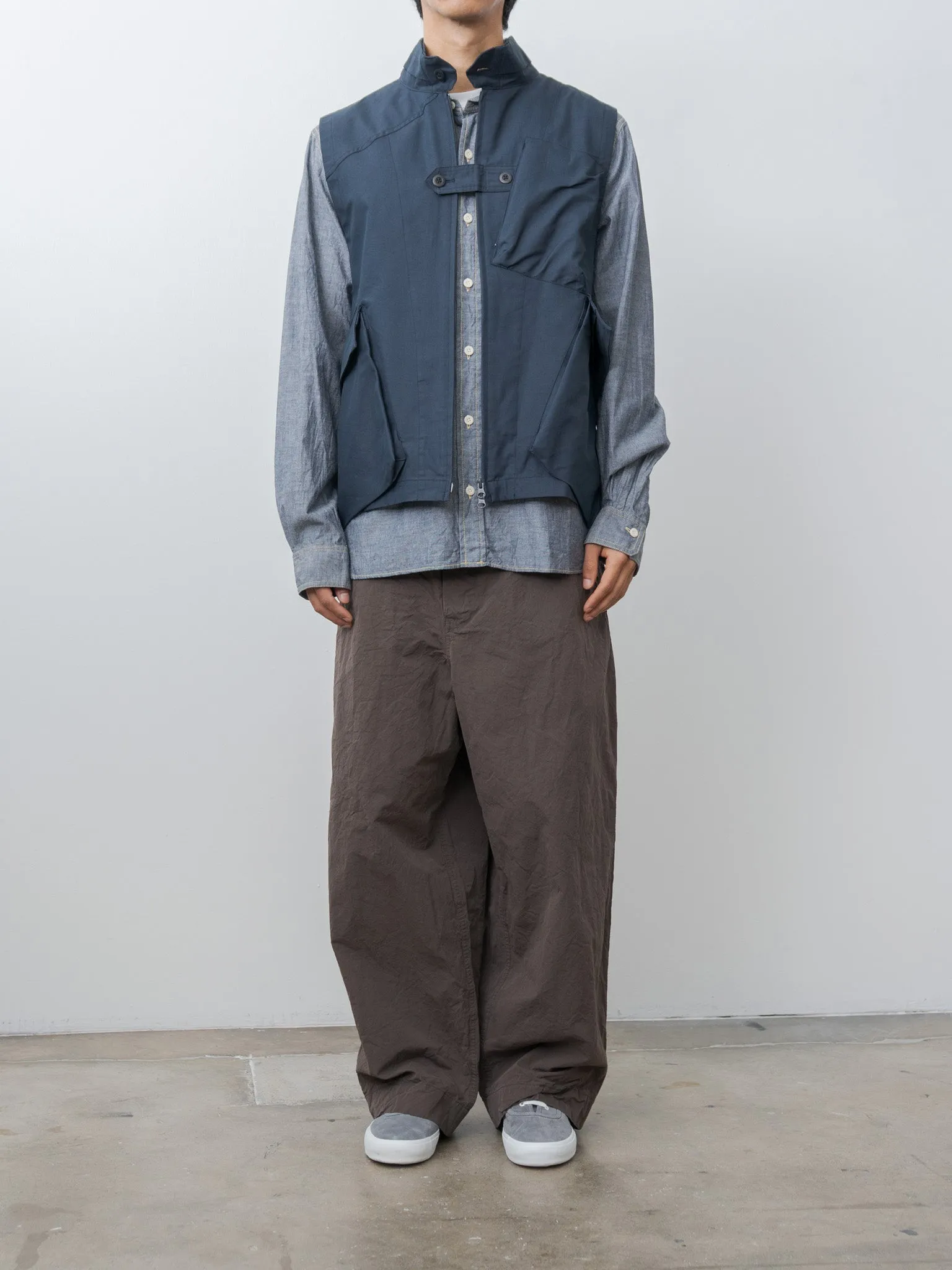 Cotton Poly Hollow Yarn Light Gabardine Messenger Vest - Navy sold by Namu Shop product image thumbnail 3