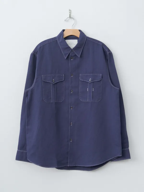 LOURO Utility Pocket Shirt - Indigo sold by Namu Shop