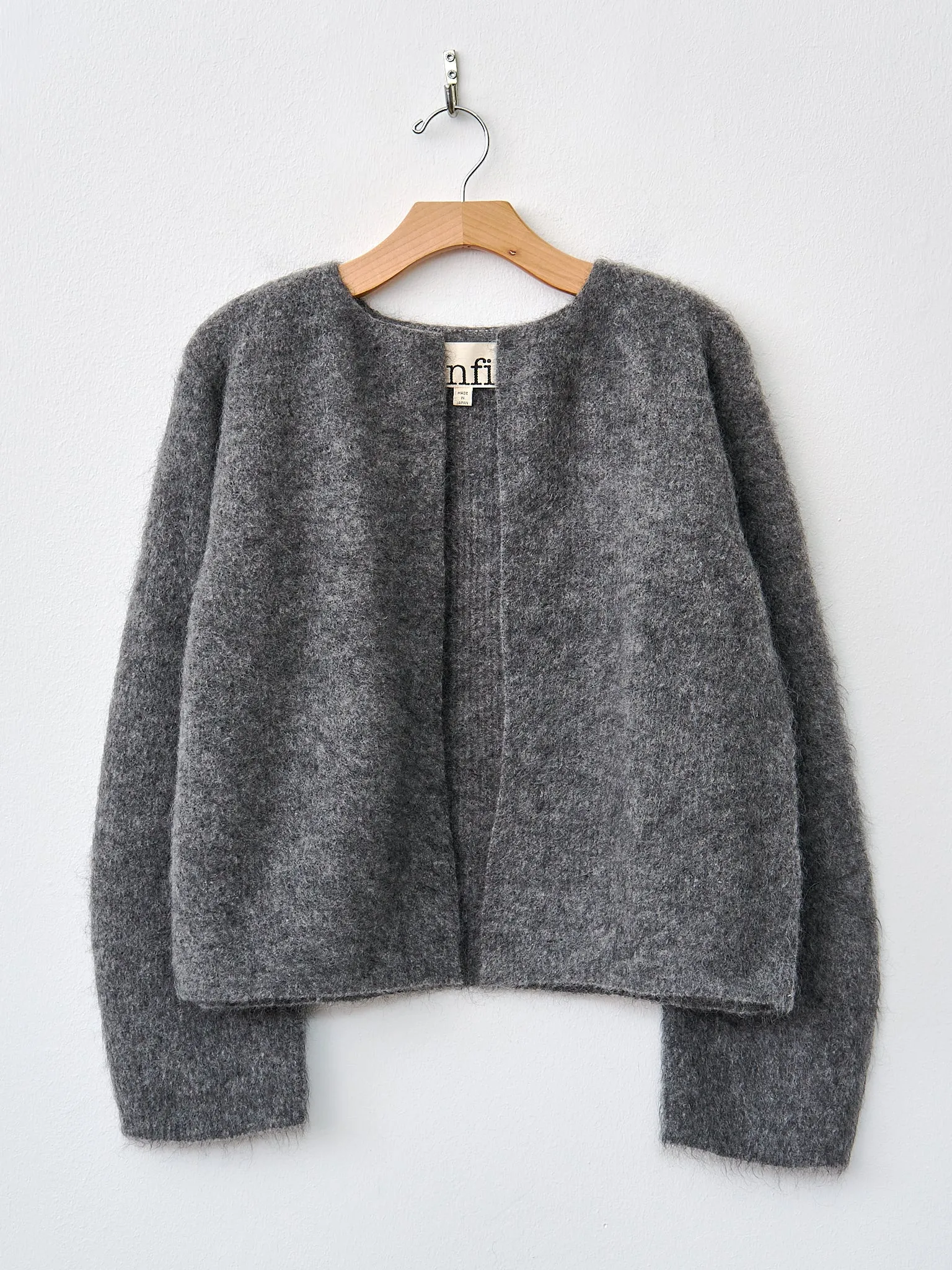 Stretch Superkid Mohair Short Cardigan - Gray sold by Namu Shop